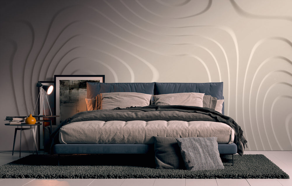 Embossed Curves Wall Art - Elegant 3D Textured Home Decor for Living Room, Bedroom & Office