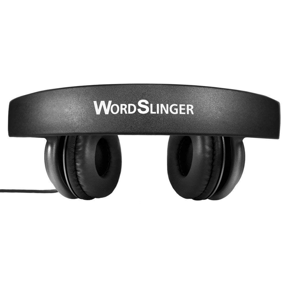 ECS WordSlinger USB Transcription Headset with Leatherette Cushions & Volume Control - Professional Medical Transcriber Headphones for Doctors, Transcriptionists & Office Work