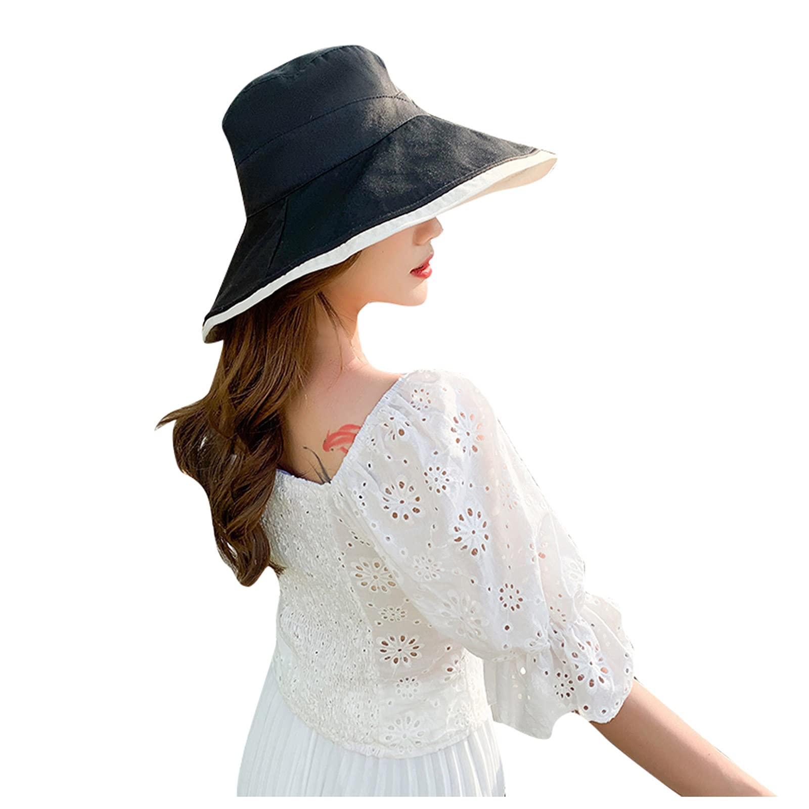 Women's Wide Brim Sun Hat for Summer - UPF 50+ Sun Protection, Reflective Bucket Hat for Beach, Outdoor & Travel - Perfect for Hiking, Gardening, and Vacation