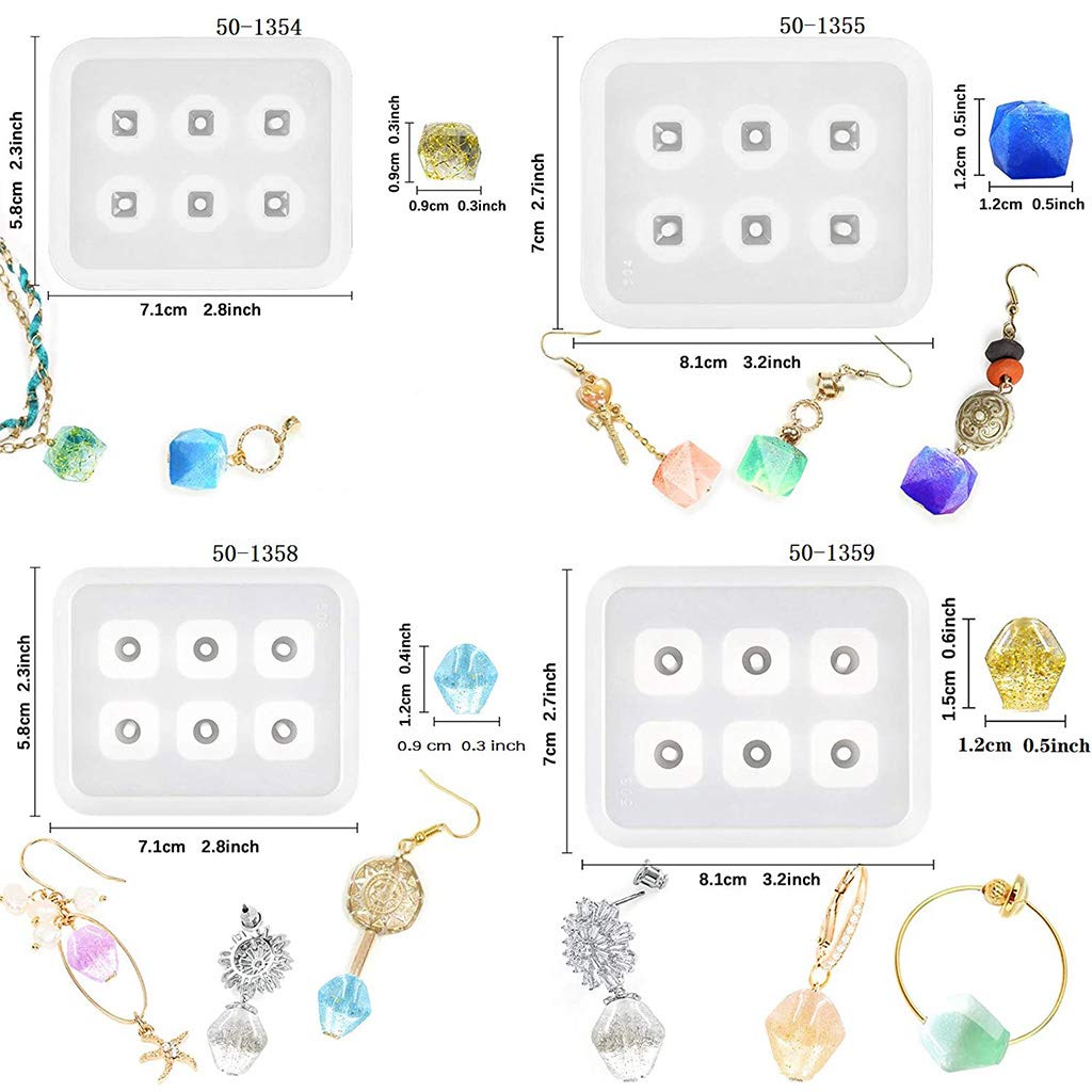 12-Piece DIY Crystal Epoxy Resin Mold Set for Bracelets & Necklaces - Silicone Beaded Jewelry Molds for Resin Casting - Perfect for DIY Jewelry Making, Home Decor, and Craft Projects