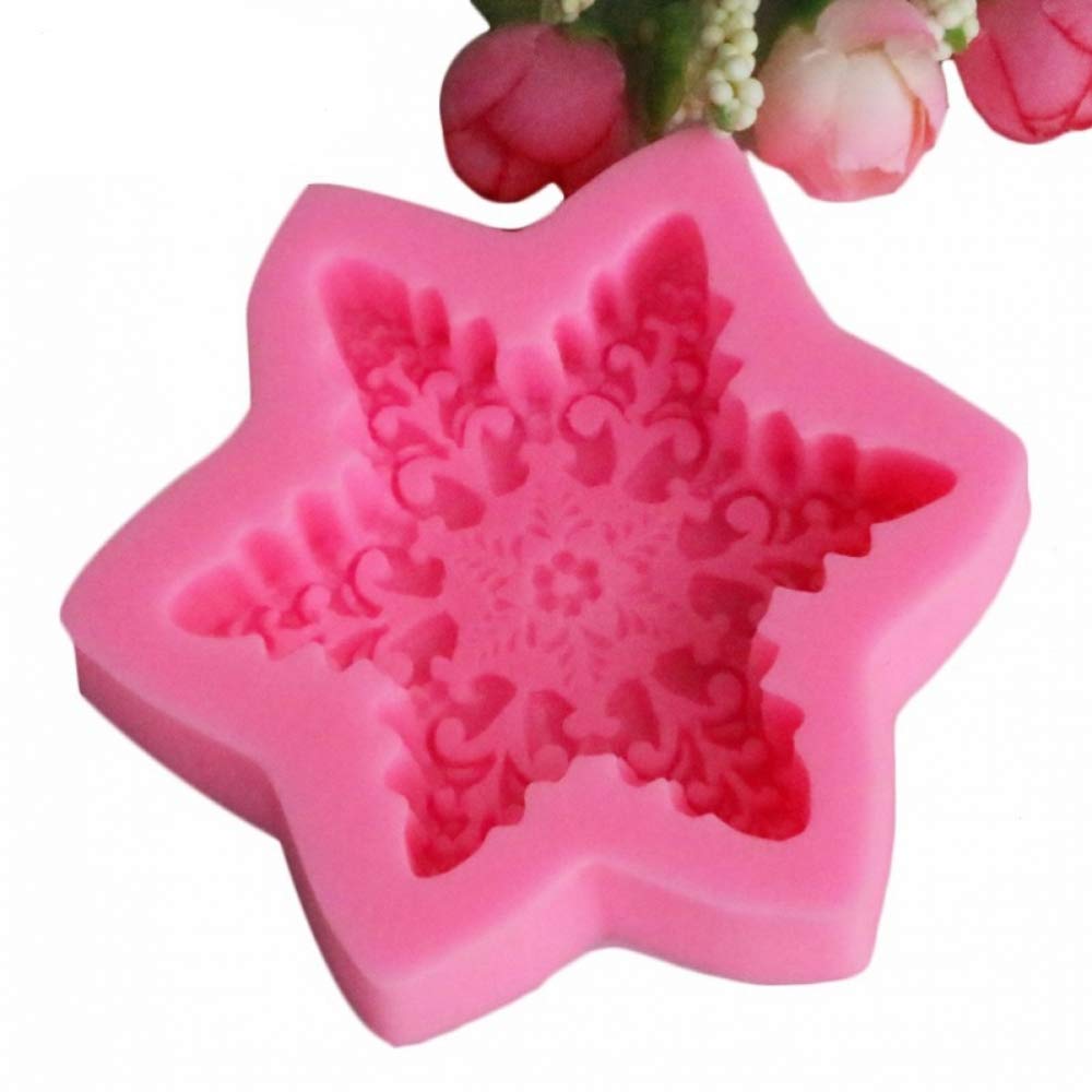 3D Snowflake Star Silicone Mold for DIY Candy, Soap, Jelly Shots, Fondant - Perfect for Handmade Chocolate, Ice Cubes, Pudding & Cake Decorations | Christmas Baking, Holiday Desserts, Party Treats & DIY Crafts