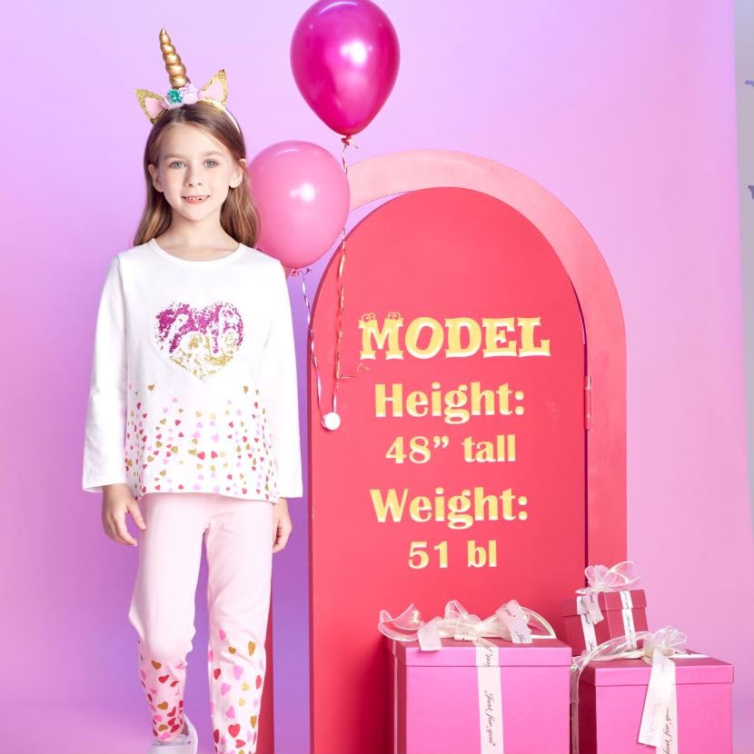 VIKITA Toddler Girls Winter Outfits - Cute Kids Shirts & Leggings Sets for 2-6 Years, Warm Birthday Gifts for Holidays & Playdates