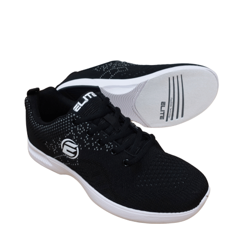 ELITE Women's Comfortable Lace-Up Black Bowling Shoes - Perfect for League Play, Casual Bowling & Tournament Performance