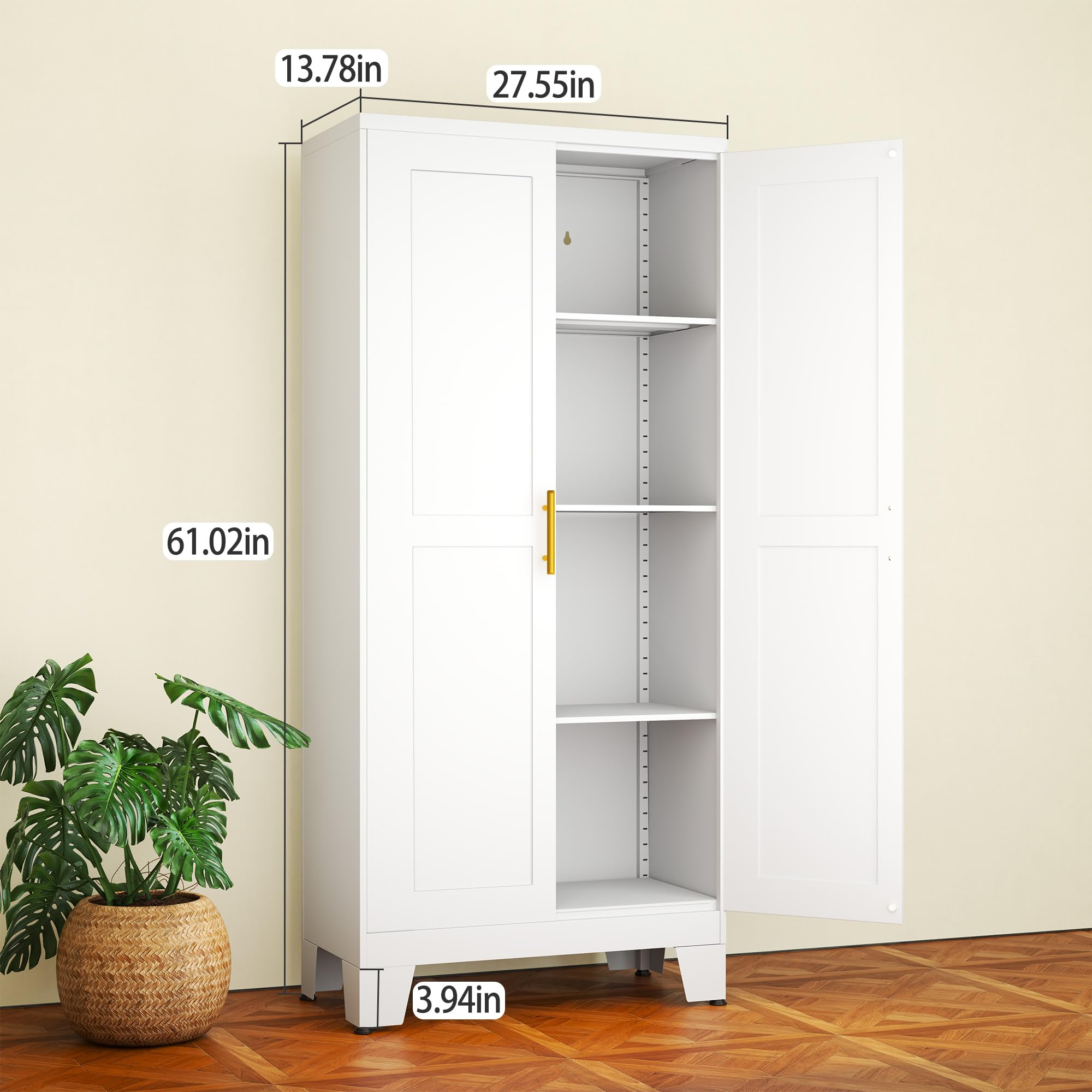 White Metal Storage Cabinet - 61