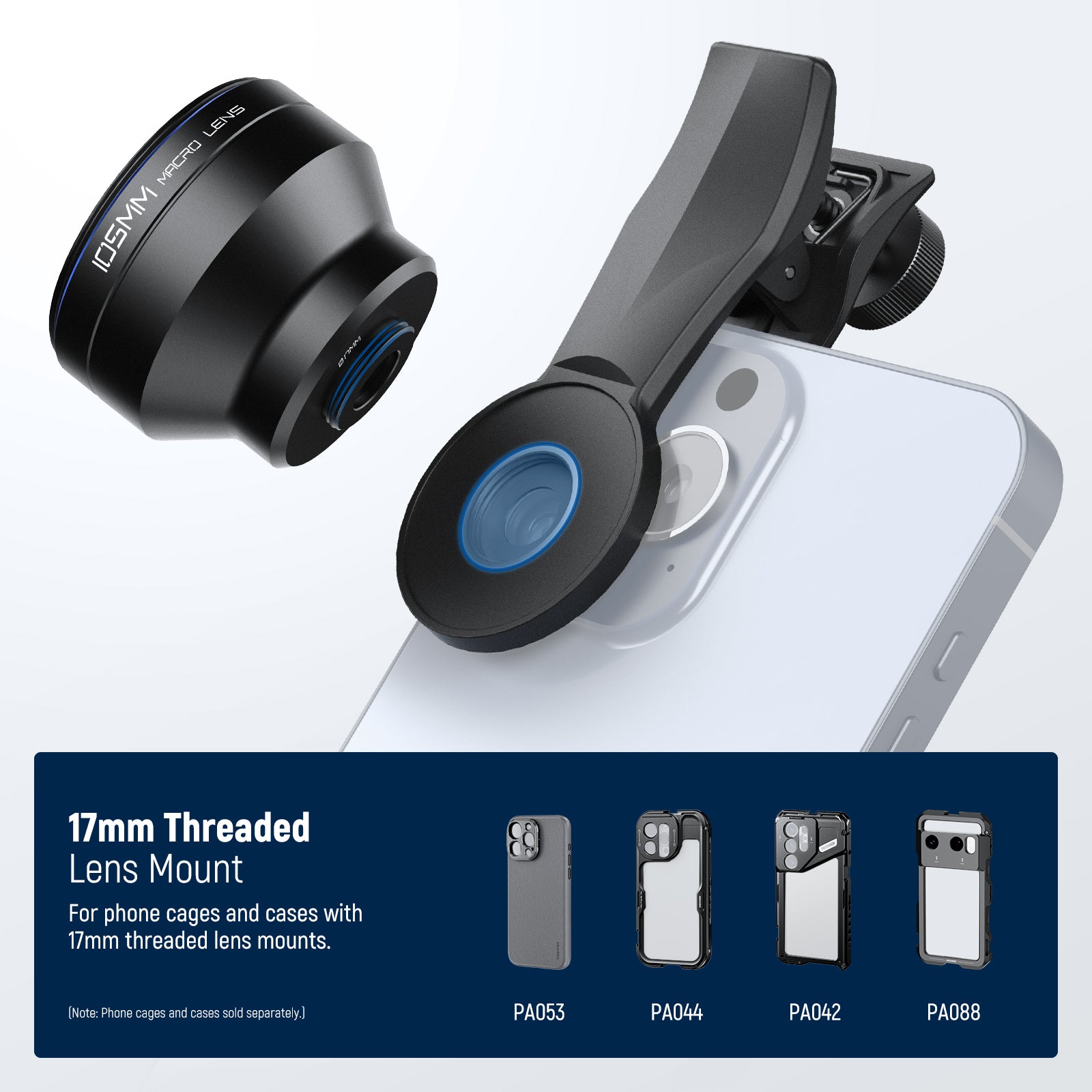 NEEWER LS 26 PRO 105mm Macro Lens for Smartphone Photography - 17mm Phone Clip & 67mm Filter Adapter Included - Perfect for Close-Up Shots, Product Photography & Nature Macro Shooting