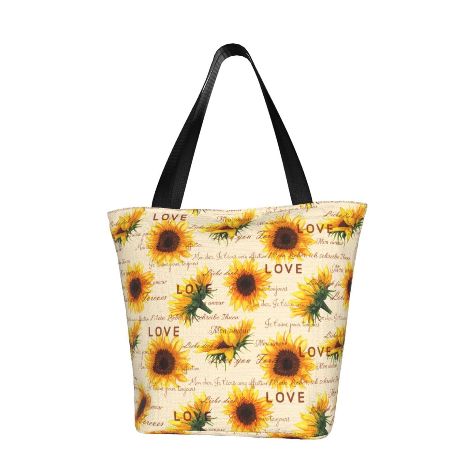 Eco-Friendly Large Canvas Tote Bag for Women - Reusable Grocery Shopping Bags with Sturdy Handles | Perfect for Grocery Shopping, Beach Trips, Work & Daily Errands