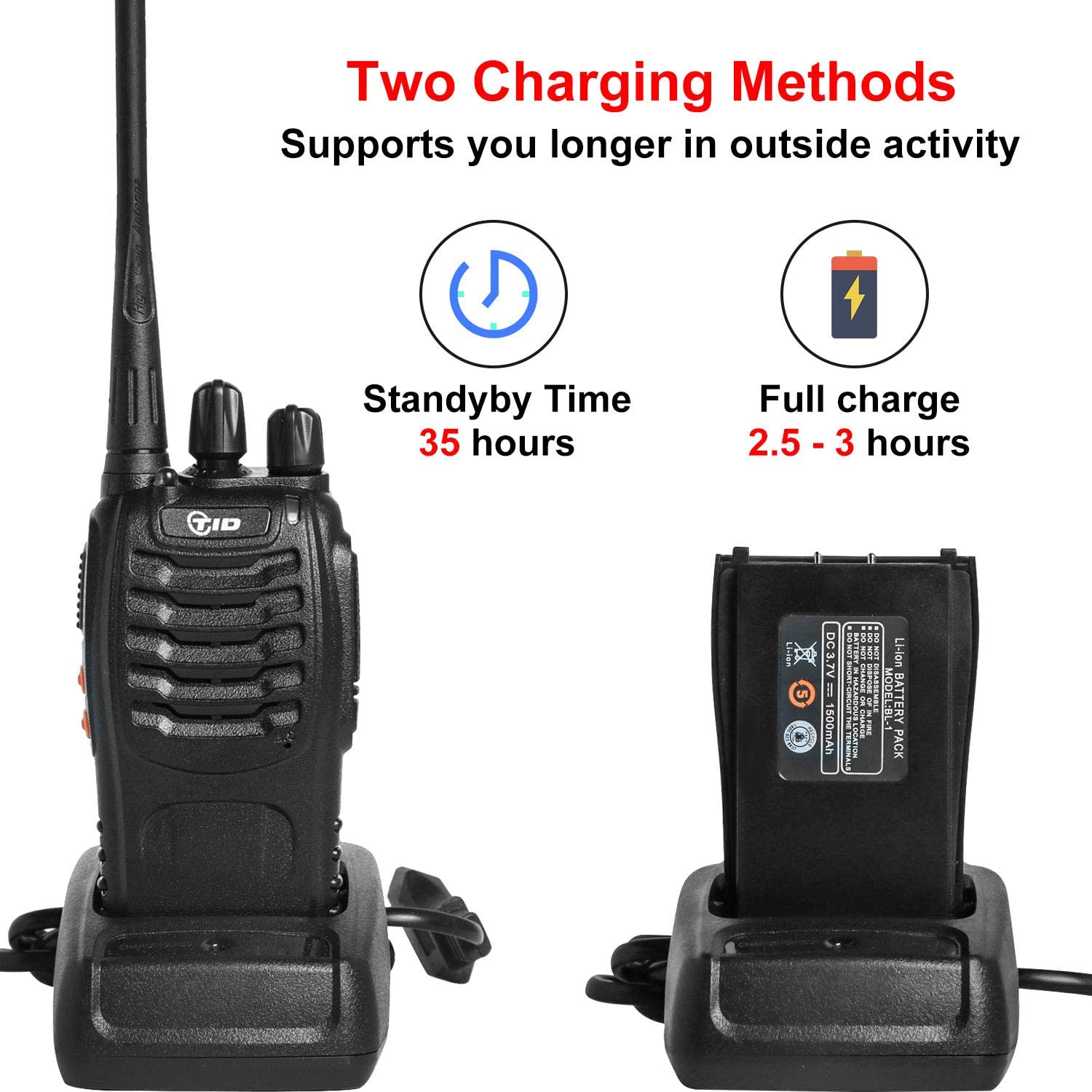 TD V2 2W FRS Two-Way Radios - License Free Walkie Talkies (10 Pack, 20 Pack, 30 Pack) for Outdoor Adventures, Camping, Hiking & Emergency Communication