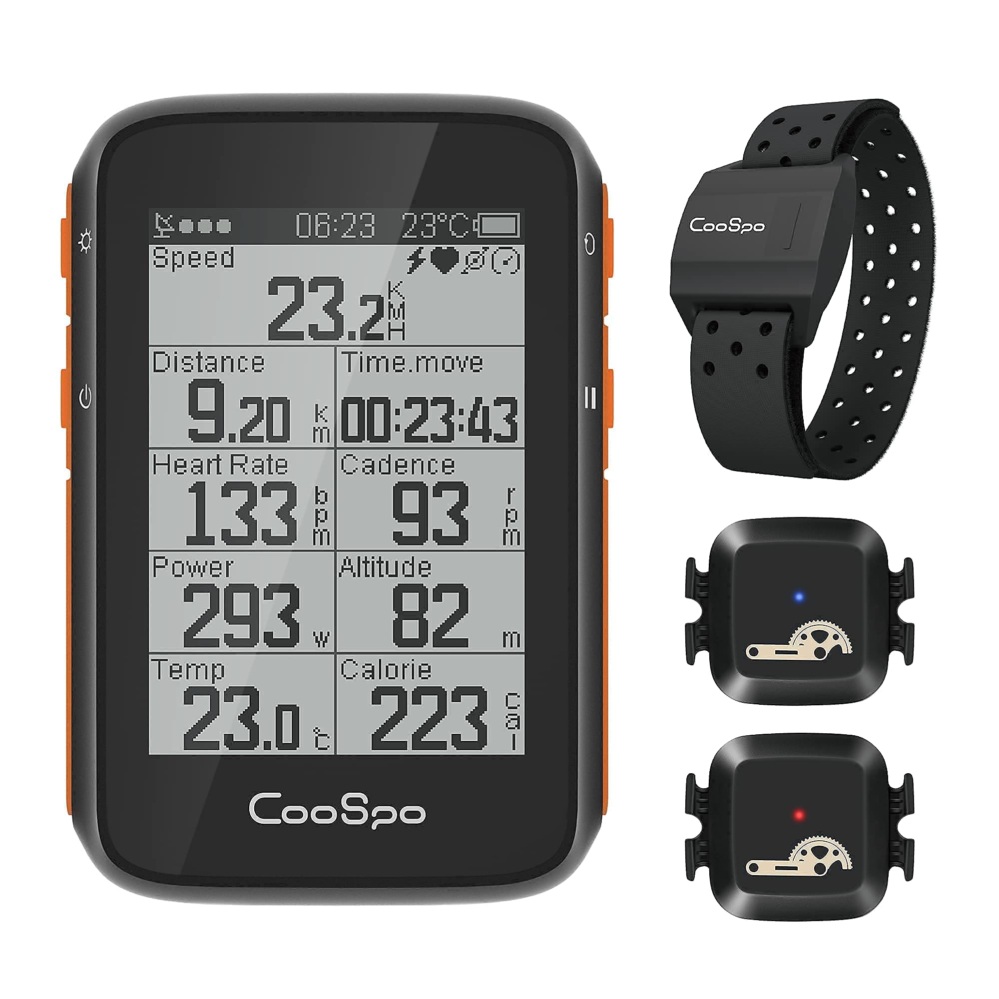 **CooSpo Bluetooth ANT+ Wireless GPS Bike Computer with Cadence & Speed Sensor - Heart Rate Monitor Armband for Cycling, Running & Fitness Tracking**    *(Optimized for Google SEO, includes key features, and adds usage scenarios: cycling, running, and fitness tracking.)*
