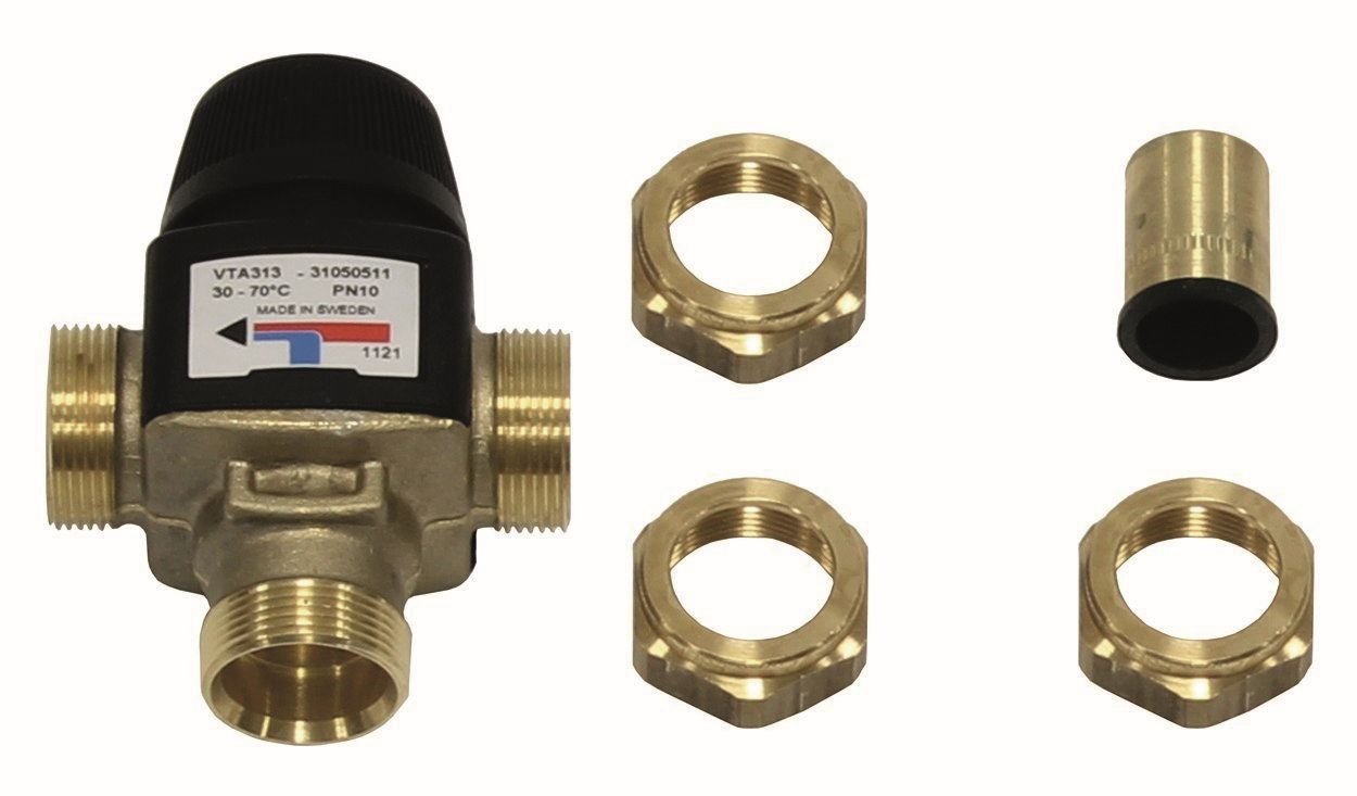 302040 3/4 Inch Thermostatic Mixing Valve - Hot Water Temperature Control for Showers, Baths & Sinks - Perfect for Home, Hotel & Commercial Use