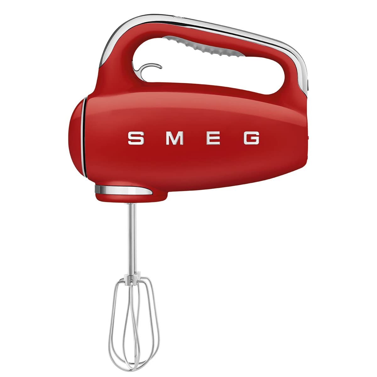 SMEG Retro 50's Style Red Electric Hand Mixer - Includes Beaters, Dough Hooks & Whisks Set - Perfect for Baking Cakes, Cookies & Whipping Cream at Home
