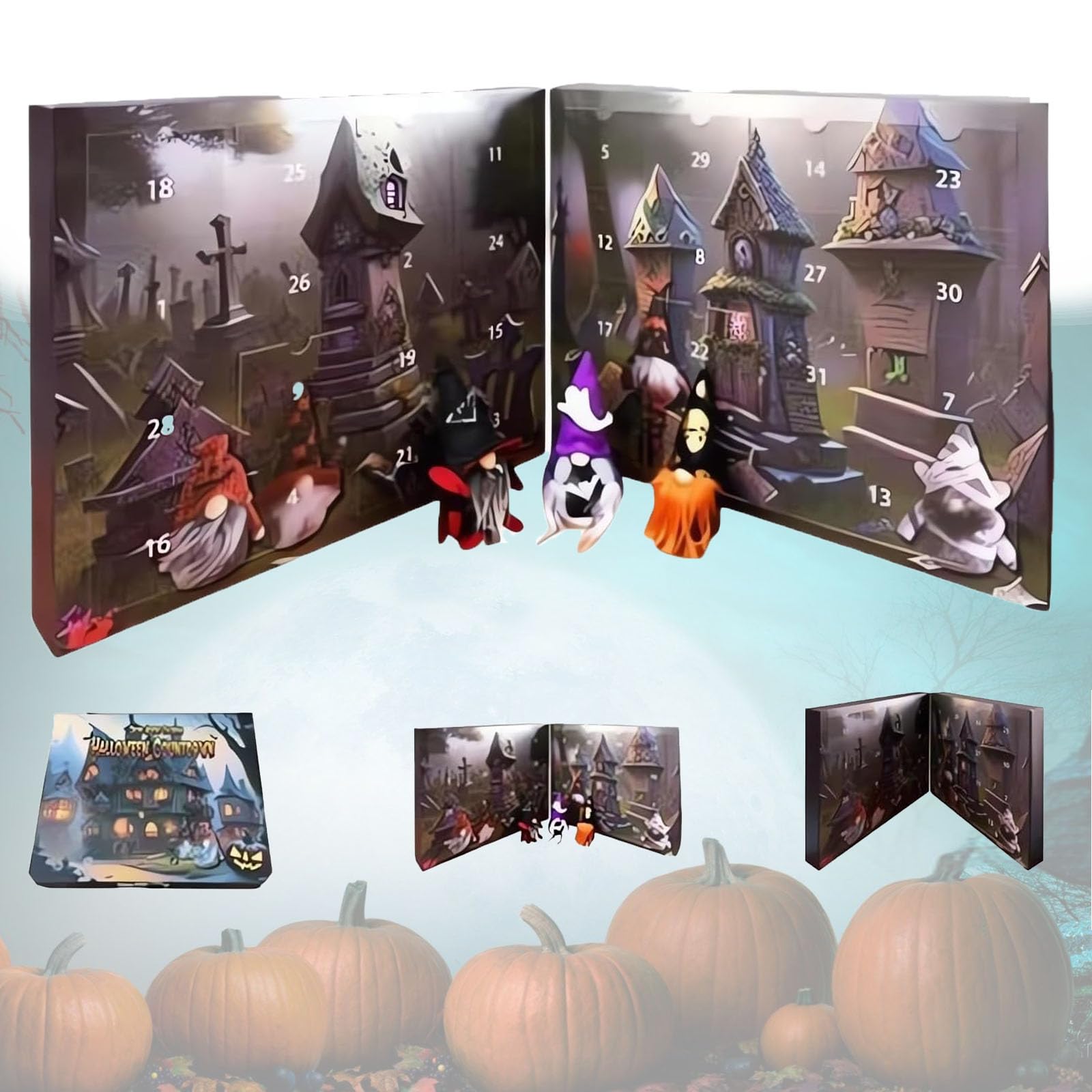 2024 Halloween Gnome Advent Calendar - 31 Collectible Dolls Countdown Calendar for Halloween Decorations | Perfect for Home, Party & Gift Giving