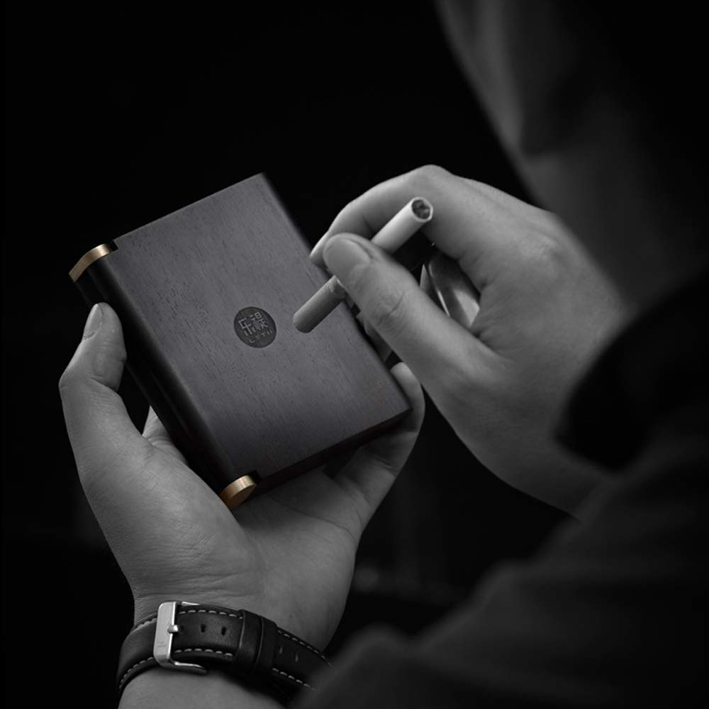 Premium Purple Sandalwood Magnetic Cigarette Case - 100mm King Size Wooden Cigarette Holder, Portable Travel Storage Box - Ideal Gift for Men, Father's Day & Christmas - Perfect for Outdoor, Travel and Daily Use