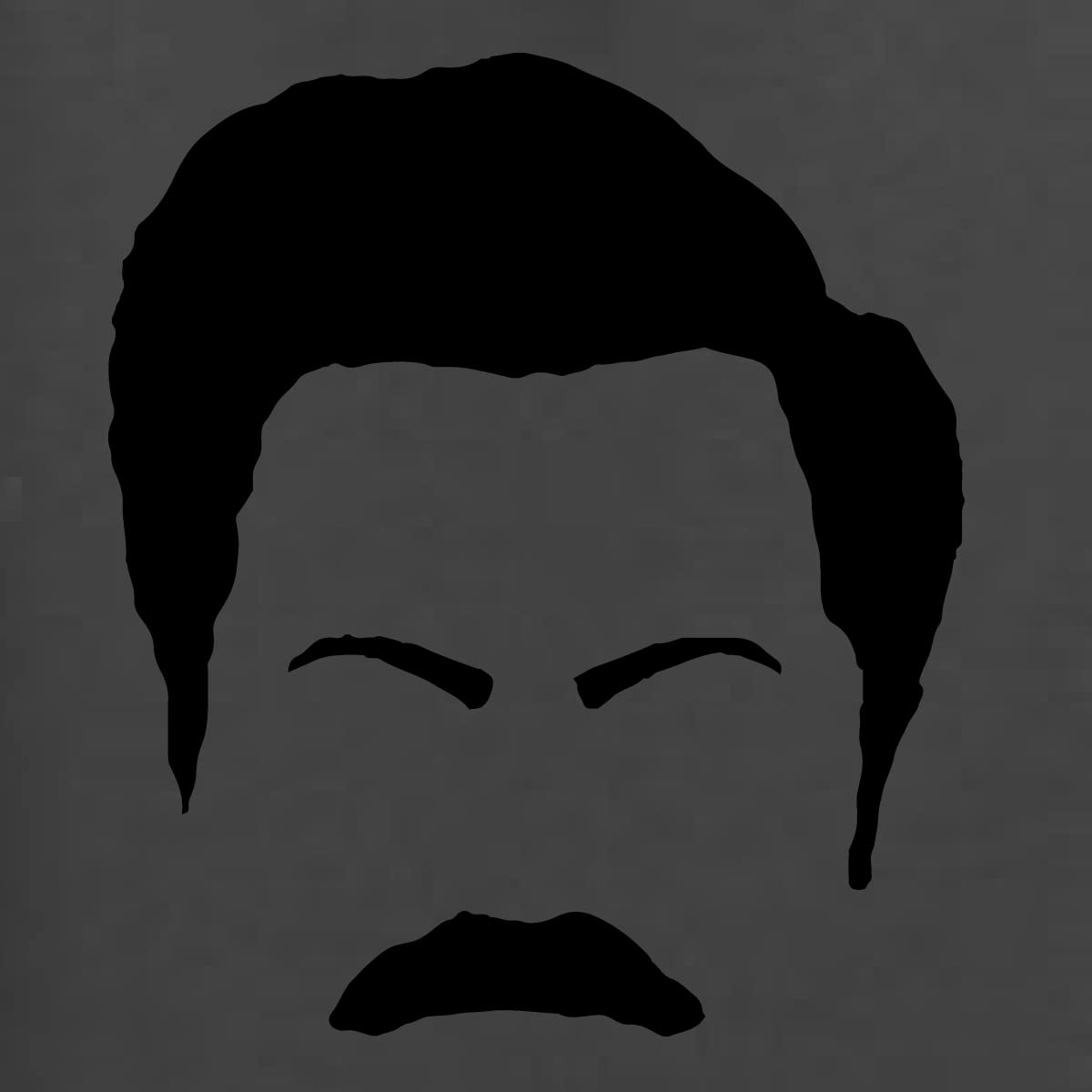 Ron Swanson Mustache Face Silhouette Graphic T-Shirt for Men | Parks and Recreation Pop Culture Fan Merch | Perfect for TV Show Lovers, Cosplay & Casual Wear