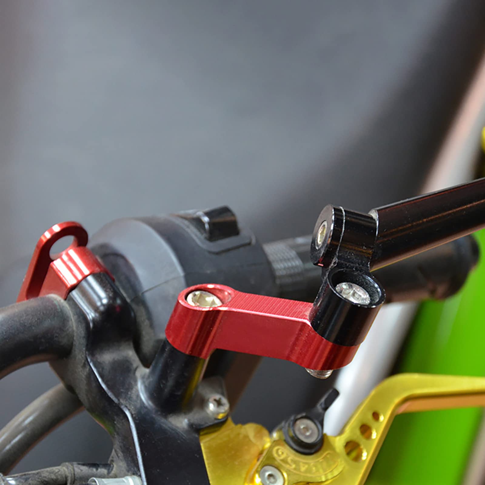Larcele 10mm & 8mm Motorcycle Mirror Extenders - Adjustable Mirror Riser Adapter Kit for Harley, Honda, Yamaha (Red) | Perfect for Custom Bike Builds & Safety Upgrades