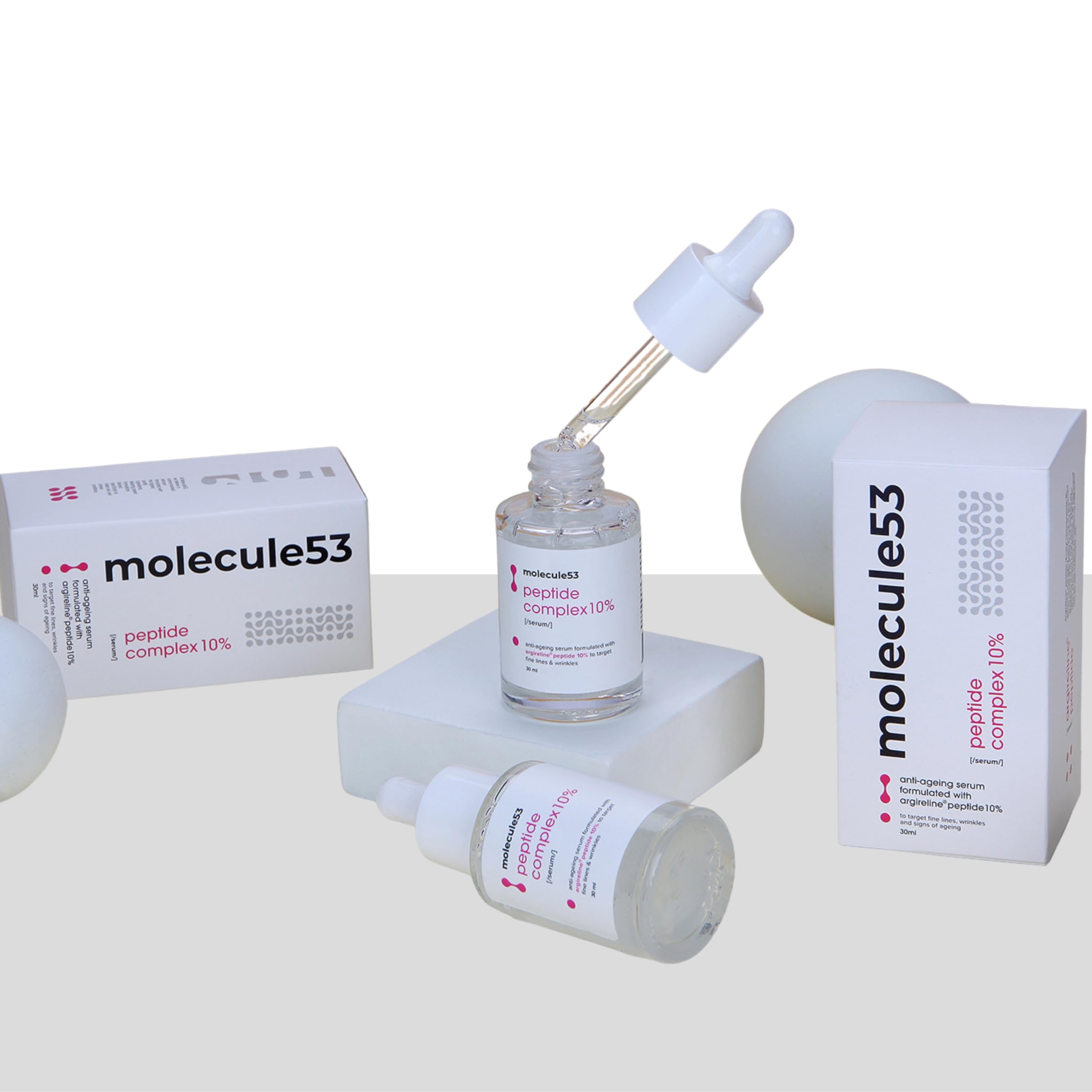Molecule53 Argireline 10% Peptide Serum - Anti-Aging Face Serum for Wrinkles & Fine Lines Reduction | 30ml Bottle (Pack of 12) | Hydrating & Firming for Youthful Skin | Perfect for Night Routine & Daily Skincare