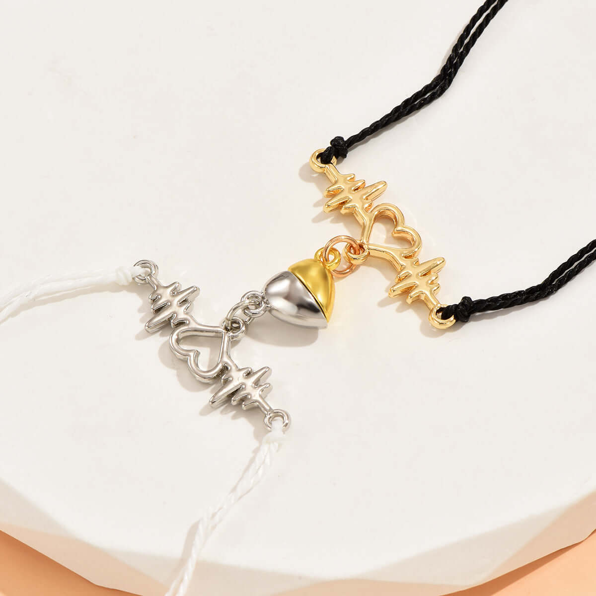 Magnetic Heartbeat Matching Bracelet SL0091 - Couple's Love Bracelet with Heartbeat Sync Technology for Romantic Gifts & Anniversaries | Perfect for Date Nights & Long Distance Relationships