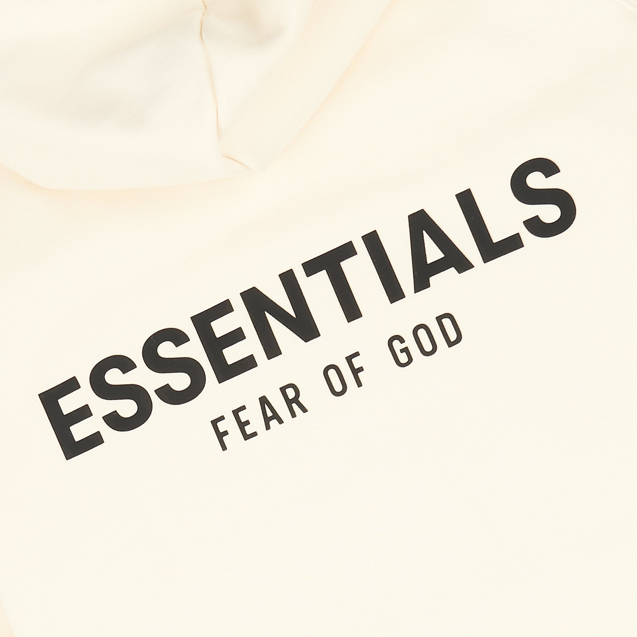 Fear Of God Essentials Reverse Logo Buttercream Hoodie (SS21) - Men's Streetwear Pullover for Casual Wear & Loungewear