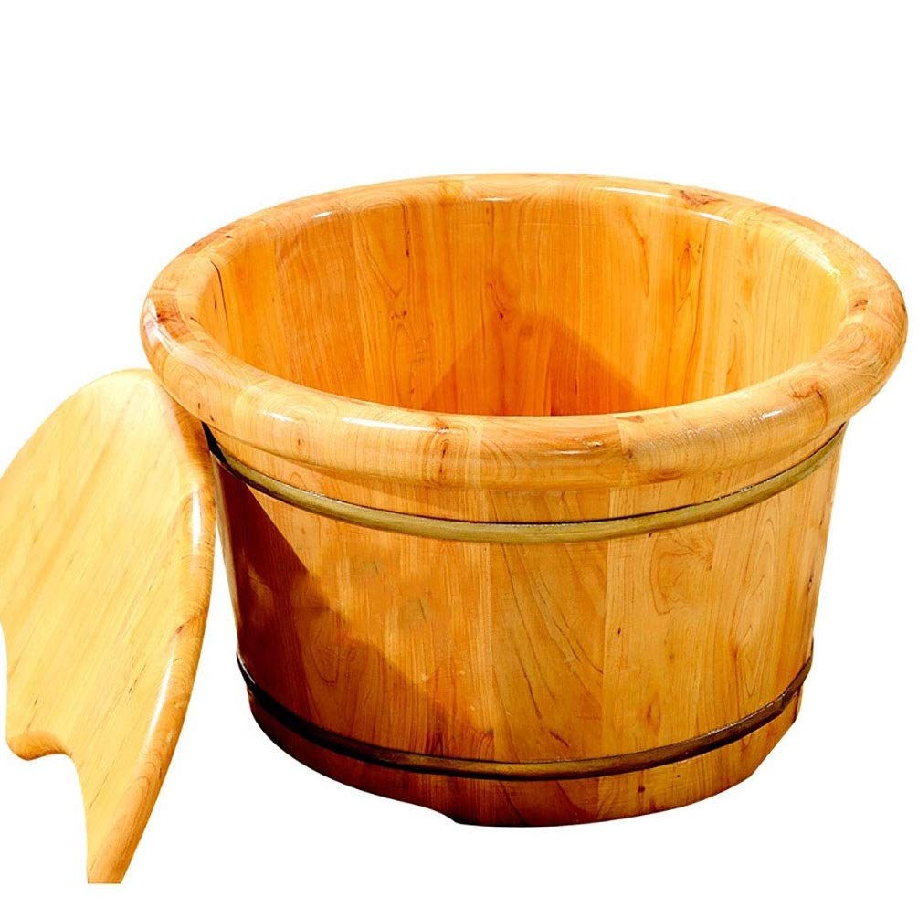 Premium Solid Wood Foot Bath Massager Tub - Natural Wooden Foot Spa Bucket for Relaxation, Sauna & Aromatherapy | Perfect for Home Use, Pedicures & Stress Relief