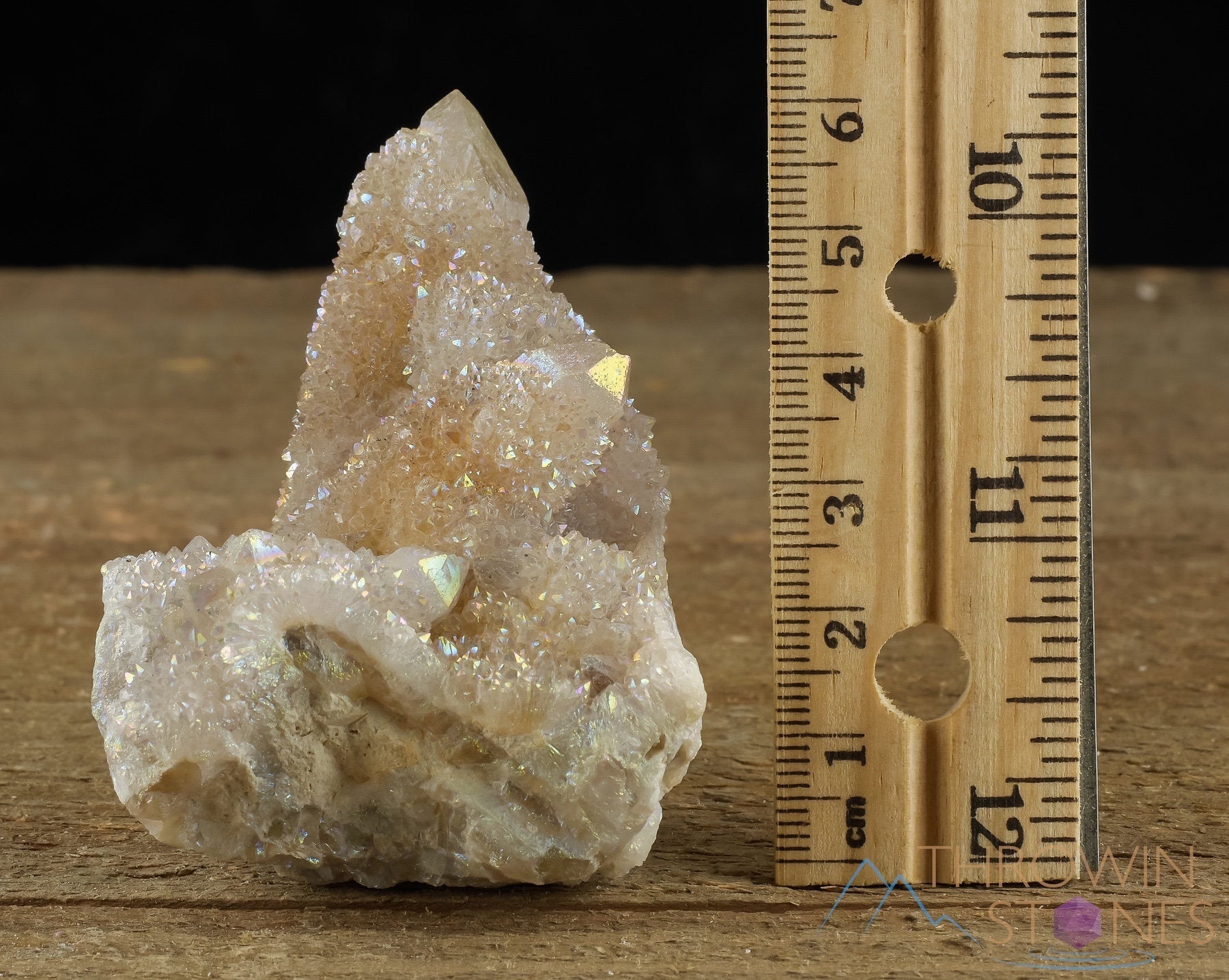 AURA QUARTZ Angel White Rainbow Quartz Crystal Cluster - Natural Spirit Quartz for Healing, Meditation & Energy Work - Metaphysical Crystal Decor (R0443) - Perfect for Home Altar, Yoga Space & Spiritual Gifts