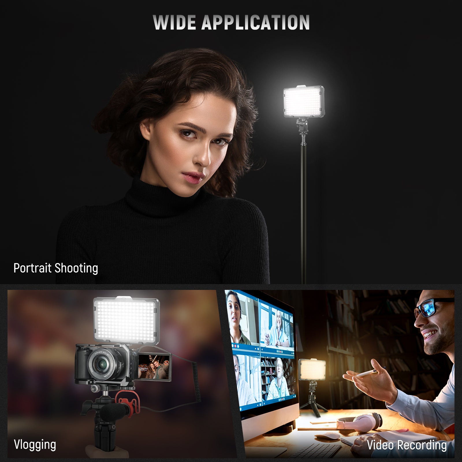 NEEWER Dimmable 176 LED Video Light Kit with Adjustable Brightness for Photography, Videography, and Studio Lighting