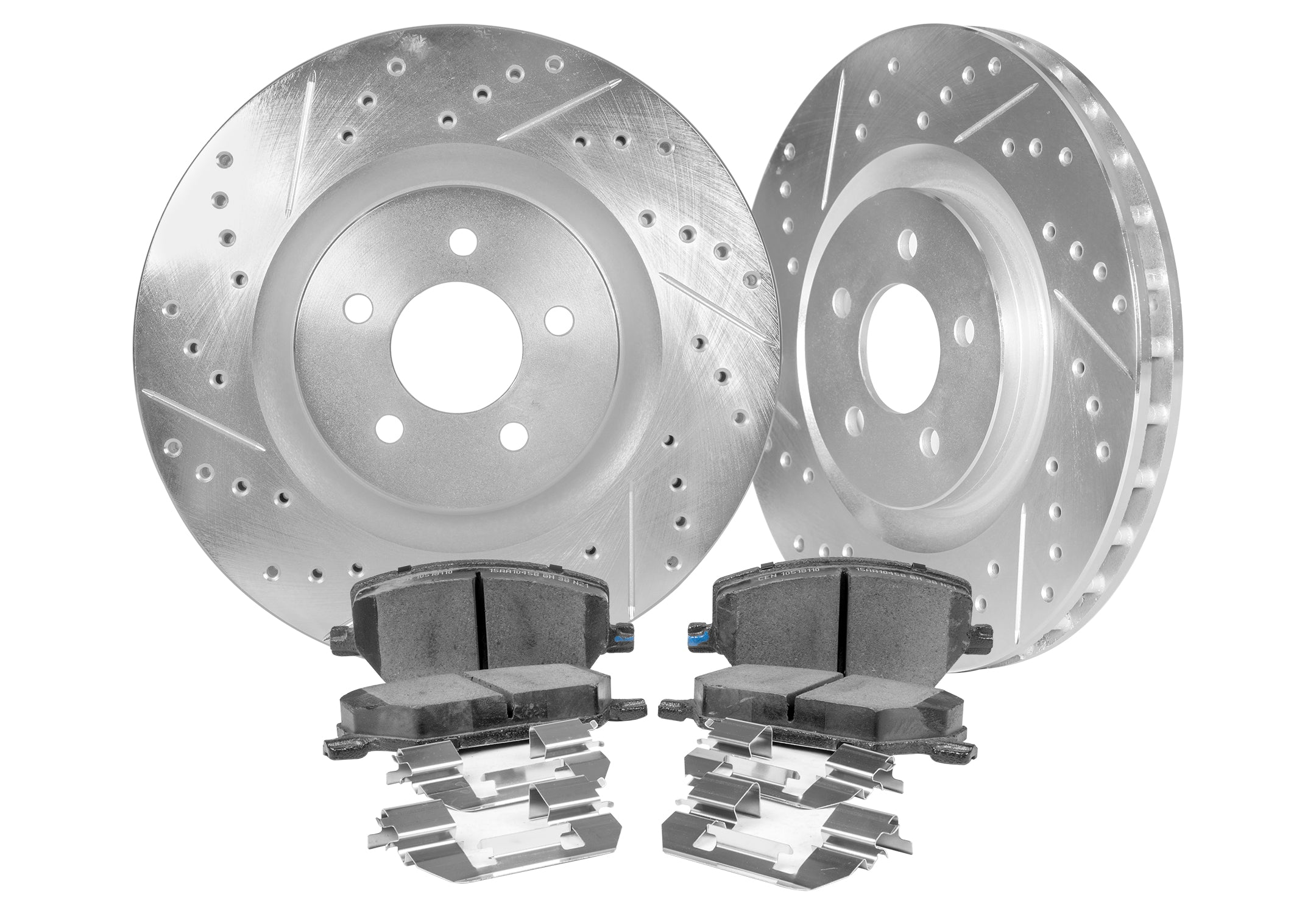 2014-2017 Infiniti Q50 Q60 Front Cross Drilled & Slotted Brake Rotors (2-Piece Set) NIS81007 - High Performance Braking for Street & Track Use