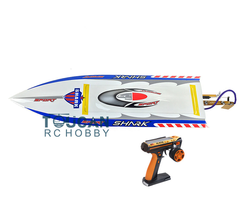 H750 Fiber Glass Electric Racing RTR RC Boat - Blue & White, 65-75km/h High Speed with ESC, Motor, Servo, Battery & Controller (750x210x120mm) - Perfect for Lakes, Ponds & RC Racing Competitions
