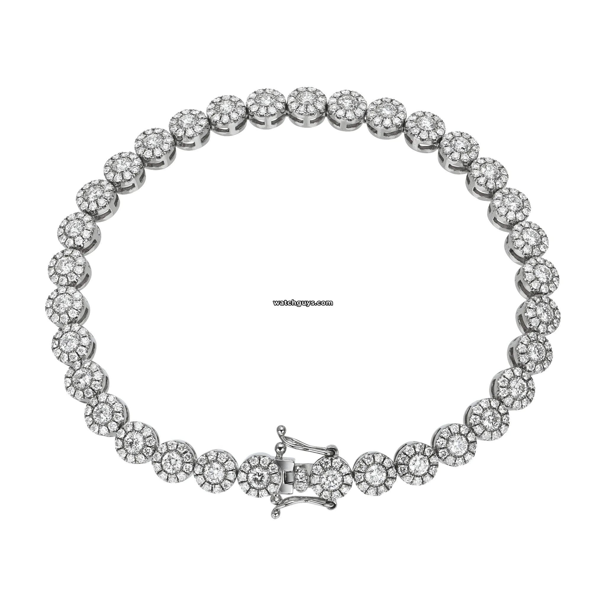 5.00 Carat Halo Diamond Tennis Bracelet in 18k White Gold - Elegant Jewelry for Weddings, Parties & Special Occasions