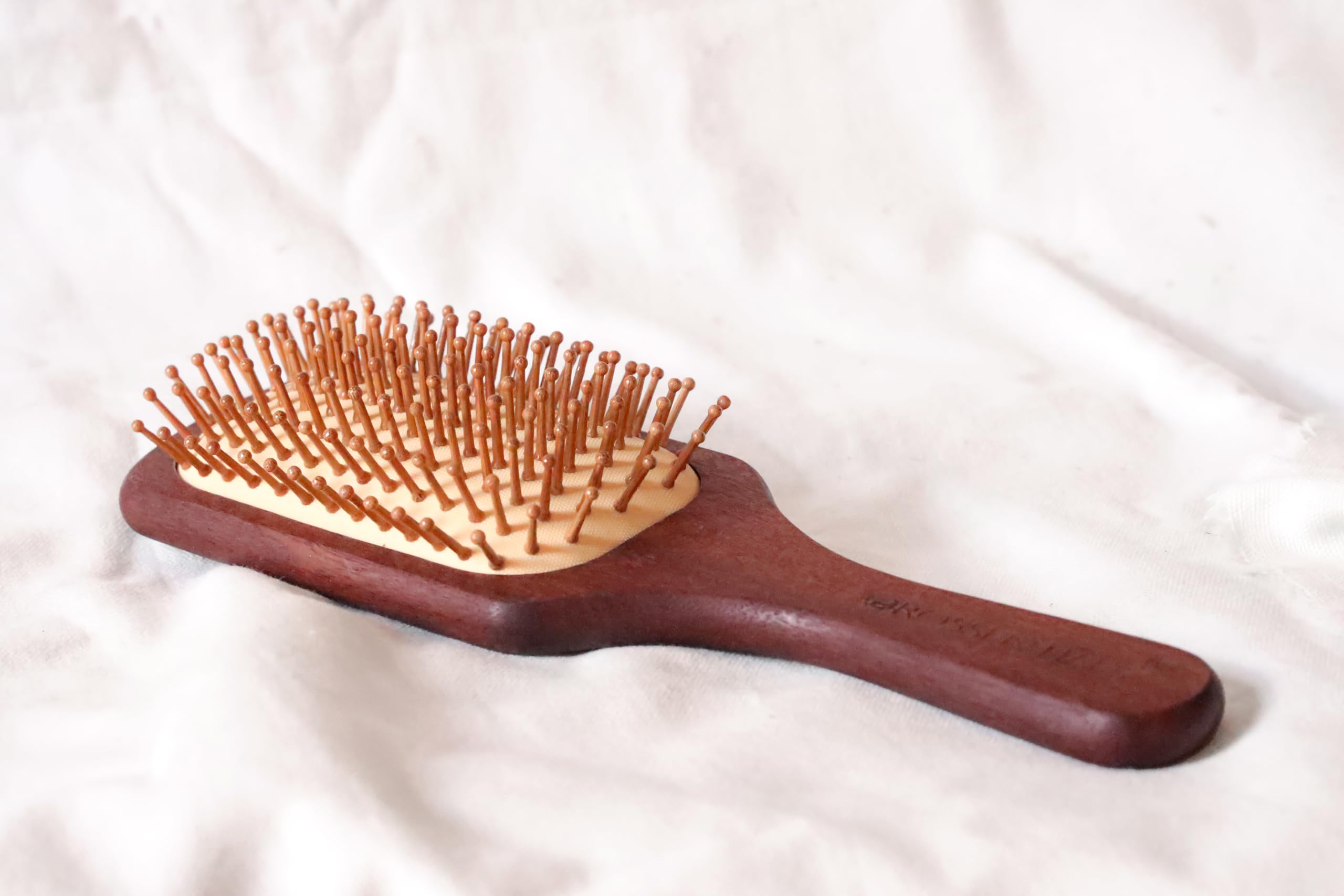 Premium Wooden Hair Brush for Women & Men - Boar Bristle Paddle Brush for Hair Growth & Styling