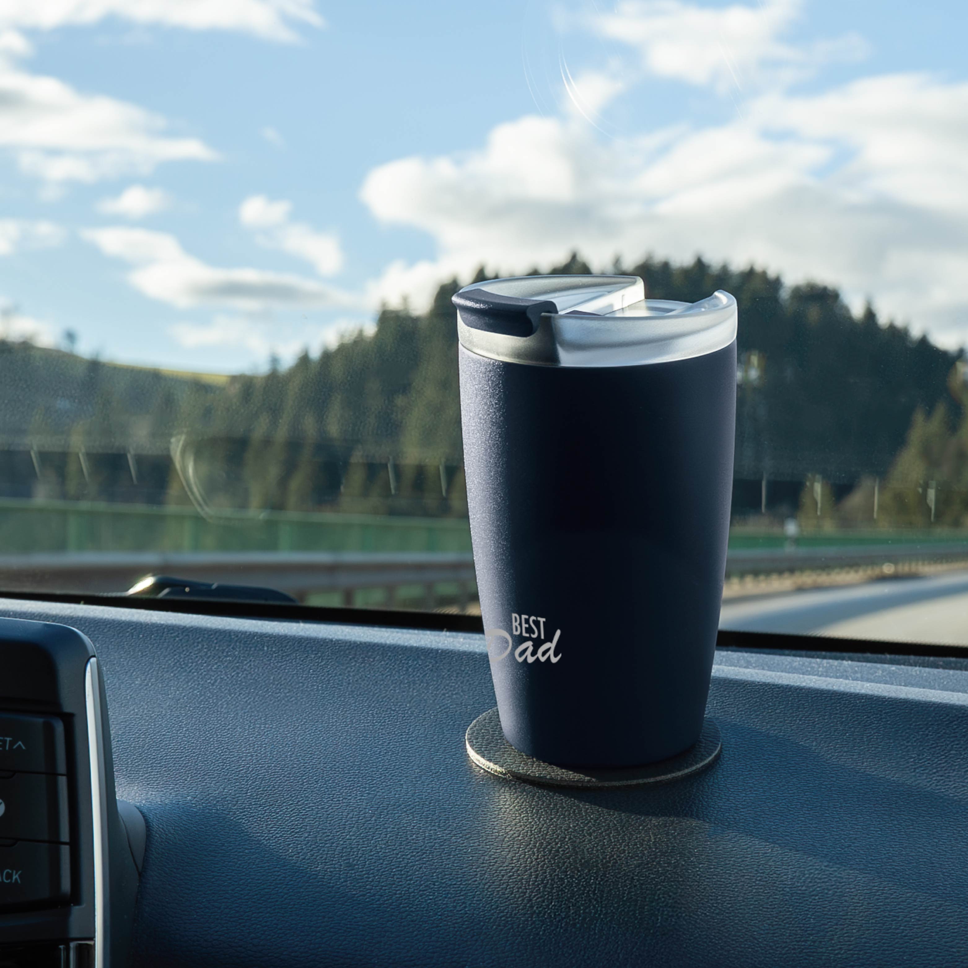 Premium Stainless Steel Vacuum Insulated Magnetic Travel Mug - Keeps Drinks Hot/Cold for 24 Hours - Perfect Gift for Dad, Office, Commuting & Outdoor Activities