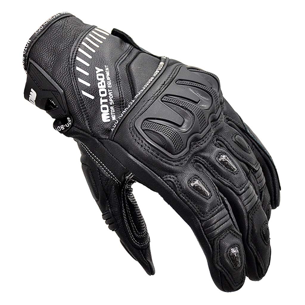 Motorcycle Riding Gloves for Men & Women - Breathable Full Finger Protective Gloves for Spring/Summer Outdoor Activities (Black, XXL) - Ideal for Commuting, Touring & Adventure Riding