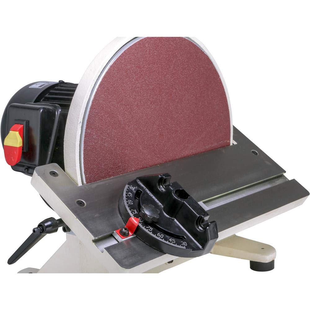 Shop Fox W1828 12-Inch Disc Sander | Heavy-Duty Bench Sander for Woodworking, Metalworking & DIY Projects | Perfect for Sanding, Shaping & Finishing Wood, Metal & Plastic