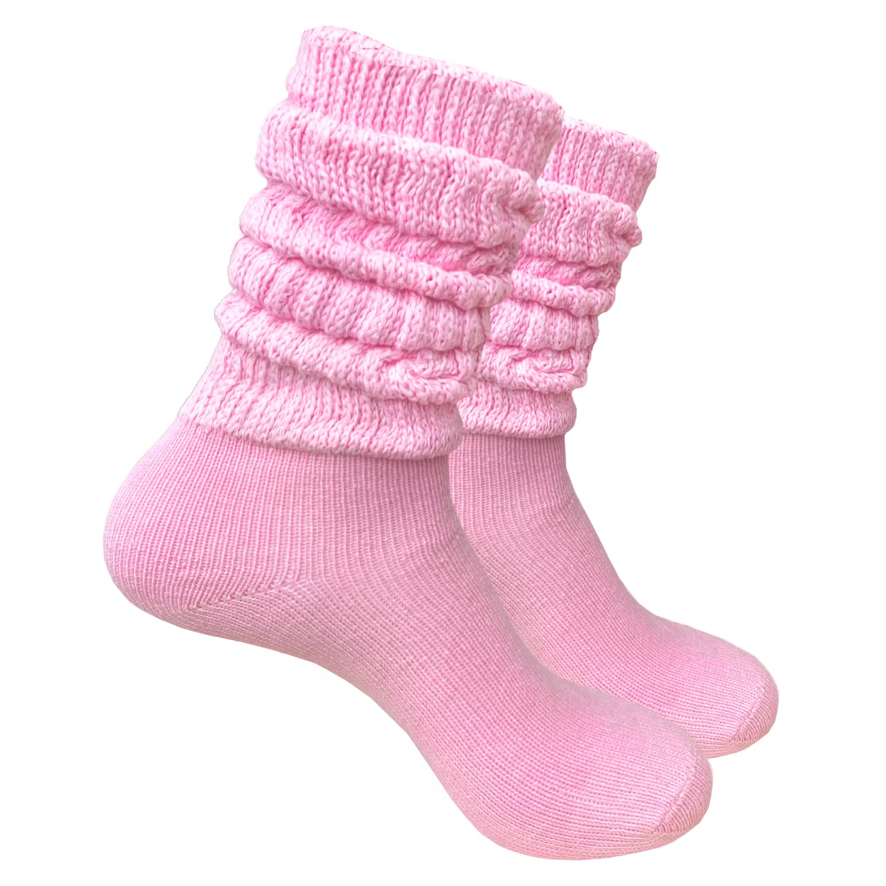 Women's Cotton Heavy Scrunchy Slouch Socks - 2 Pairs, Warm & Cozy Winter Boot Socks for Women, Perfect for Casual Wear, Lounging at Home, and Cold Weather Outfits