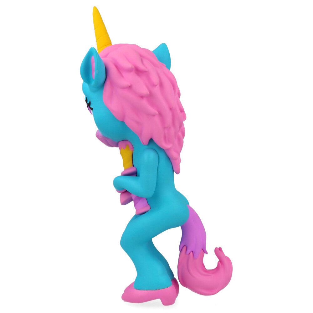 Ron English Forlorn Unicorn Blue Vinyl Art Toy - Collectible Pop Surrealism Figure for Home Decor & Art Display