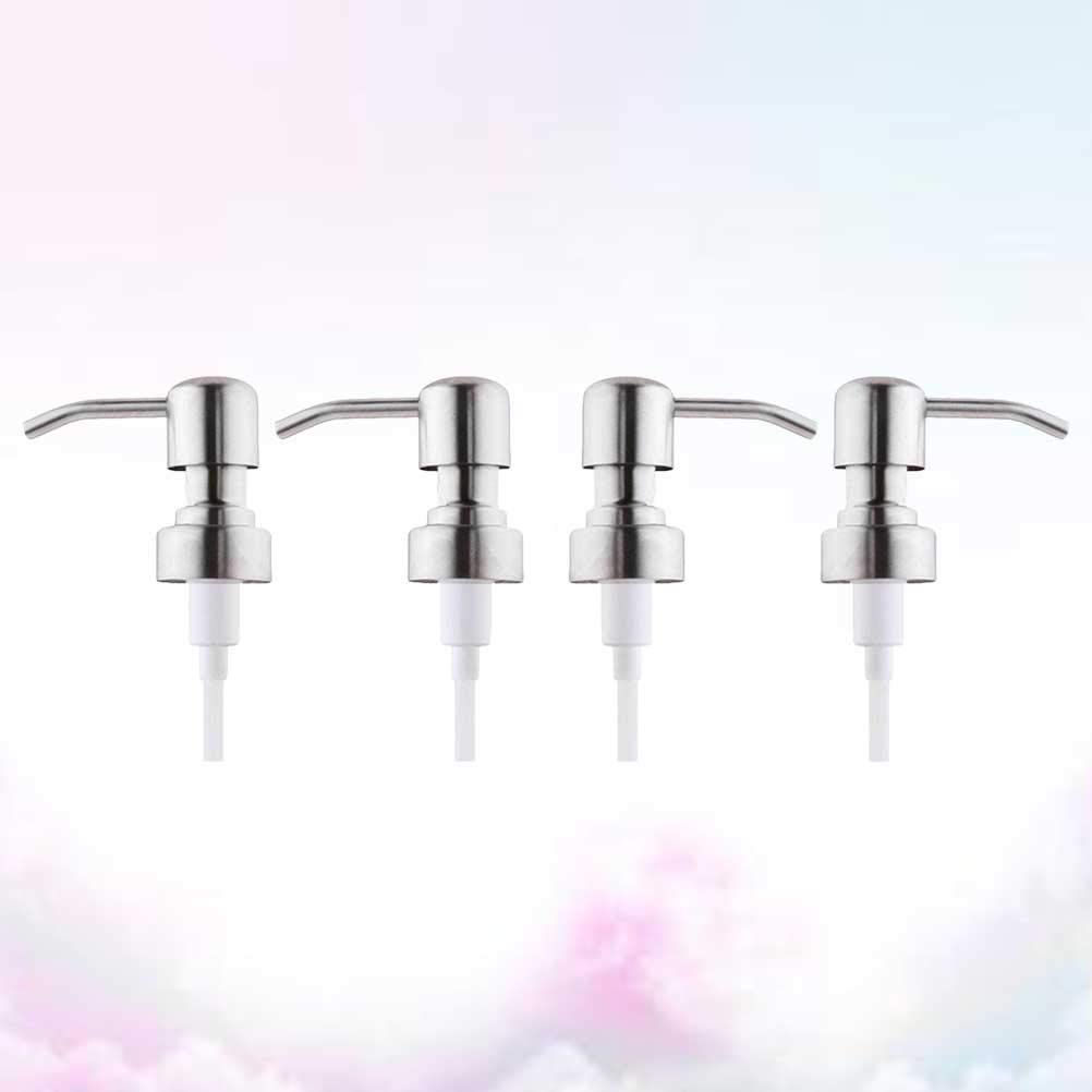 Cabilock 4-Pack Soap Dispenser Pump Heads - Replacement Press Pump Lids for Bathroom & Kitchen Bottles - Perfect for Liquid Soap, Lotion and Shampoo Dispensers