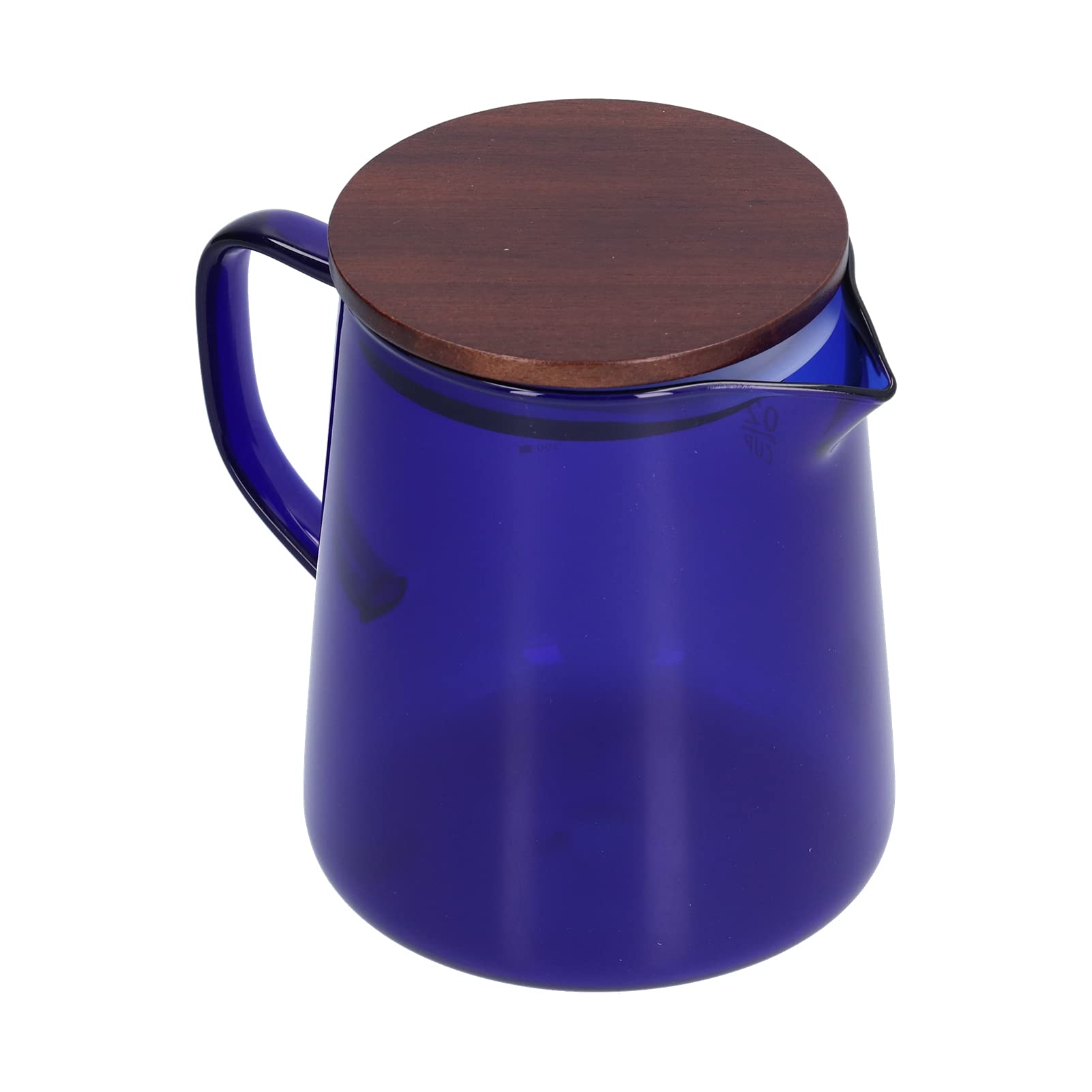 500ml Borosilicate Glass Coffee Server with Lid - Easy to Clean Water Kettle for Tea & Coffee - Perfect for Office & Home Use (Blue)