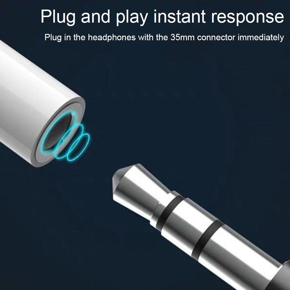 USB Type C to 3.5mm Female Headphone Jack Adapter - Type-C to Aux Audio Dongle Cable for Smartphones, Laptops & Tablets - Compatible with Music Playback & Hands-Free Calls (White) - Perfect for Travel, Commuting & Home Entertainment