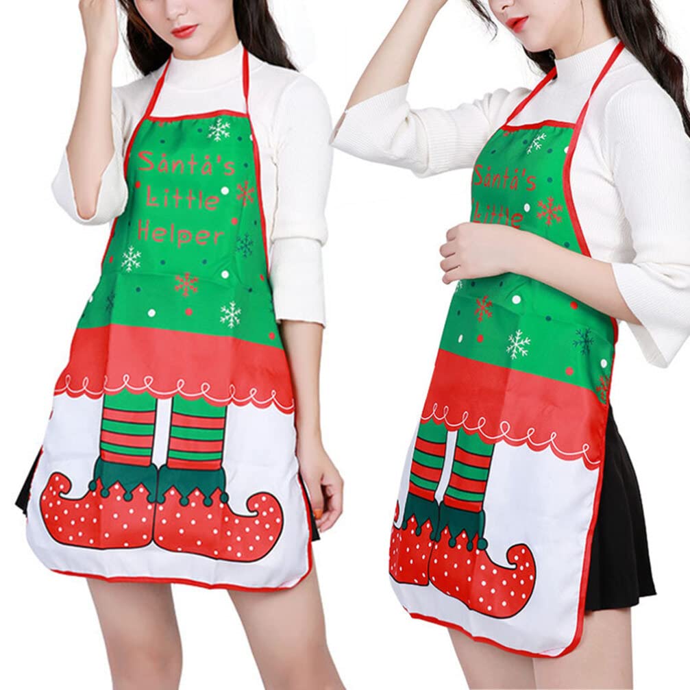 Festive Christmas Apron with Pockets - Kitchen Cooking Baking Chef Apron for Holiday Baking, Cooking & Decorating - Perfect for Christmas Parties, Family Gatherings & Festive Cooking Activities