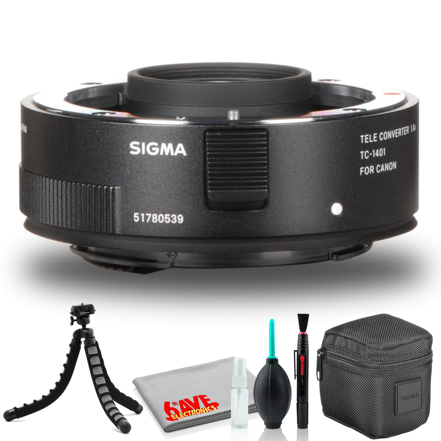 Sigma TC-1401 1.4X Teleconverter for Canon EF Lenses - with Tripod, Carry Case & Cleaning Kit - Perfect for Wildlife, Sports & Portrait Photography