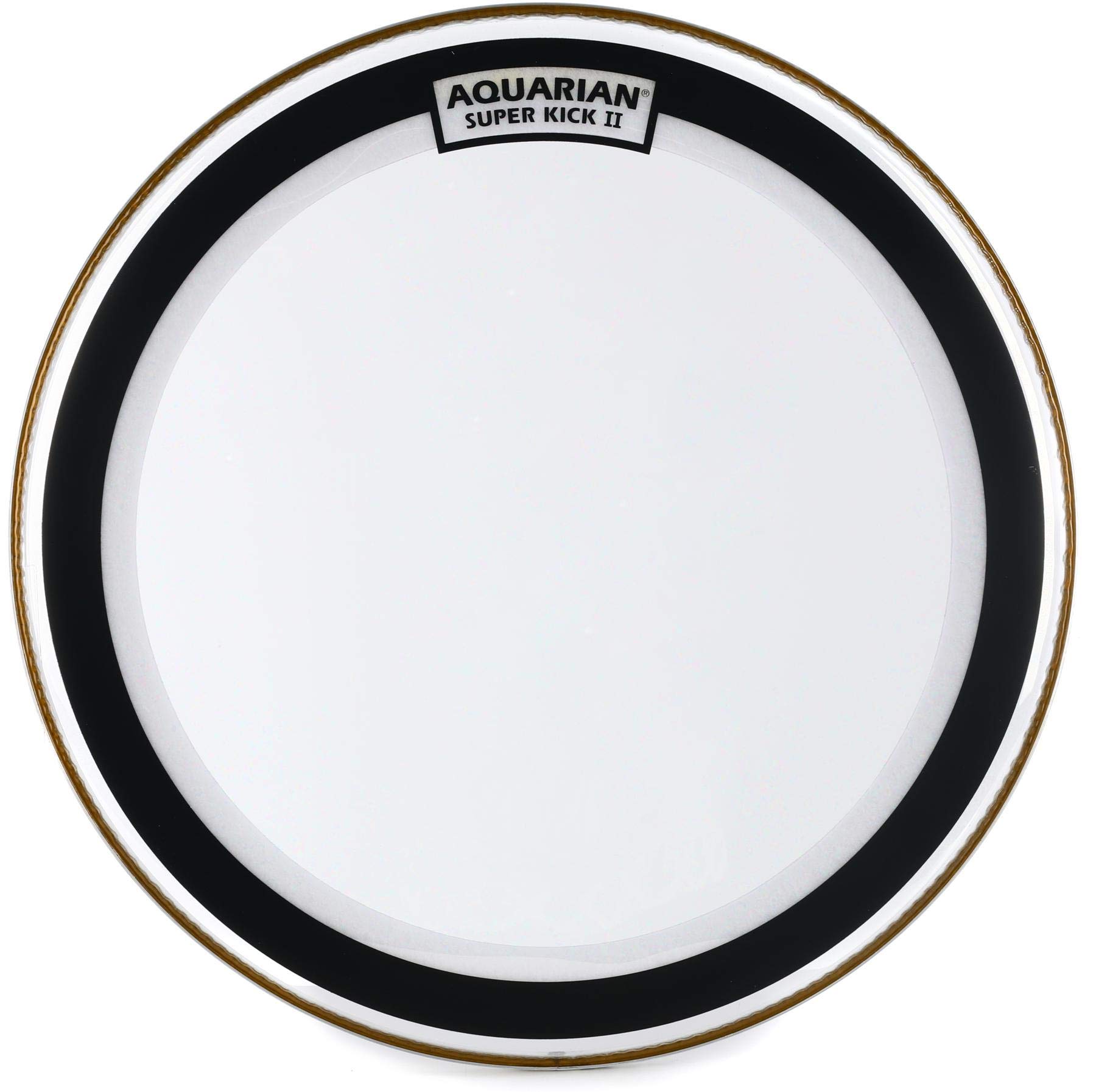 Aquarian Superkick II Clear Bass Drumhead 22 inch & Evans EQ3 Resonant Black Bass Drumhead 22 inch with Port Hole - Premium Drum Set Accessories for Live Performances and Studio Recording