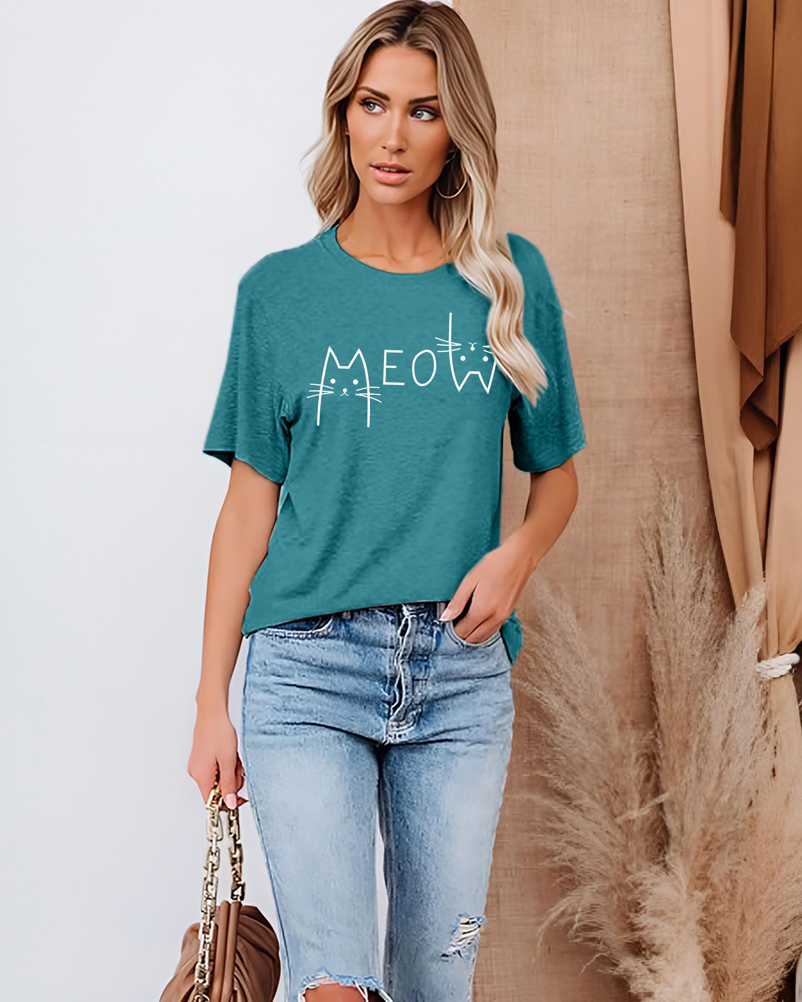 Funny Cat Mom T-Shirts for Women - Cute Cat Mama Graphic Tees - Perfect Pet Lover Gifts for Cat Owners - Great for Casual Wear, Cat Cafes & Kitty-Themed Parties
