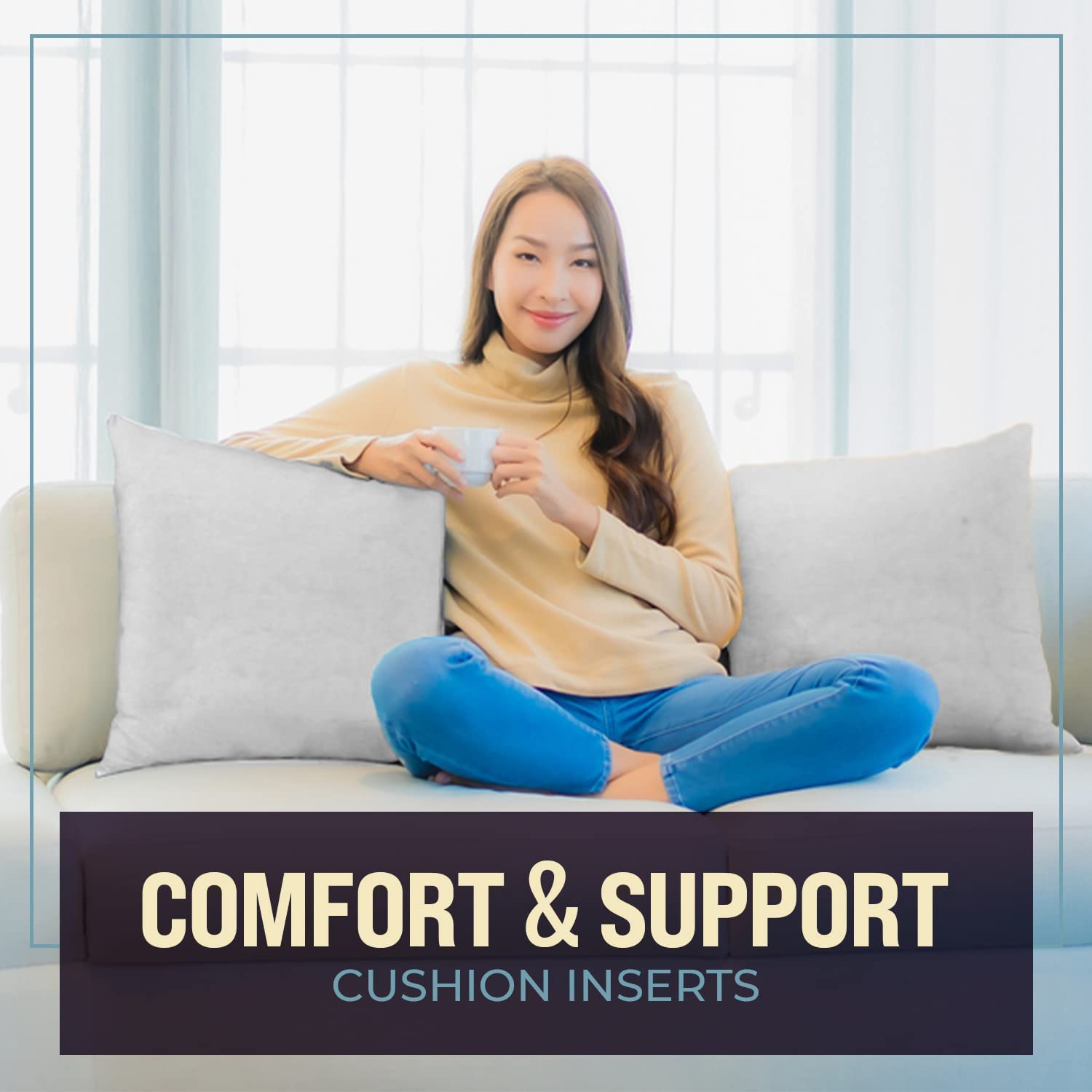 NIGHTSLEEP 4 Pack Hollow Fiber Cushion Inserts - Hypoallergenic Pillow Stuffing, 18x18 Inches (45x45 cm), Made in UK - Perfect for Sofa, Bed, and Decorative Throw Pillows