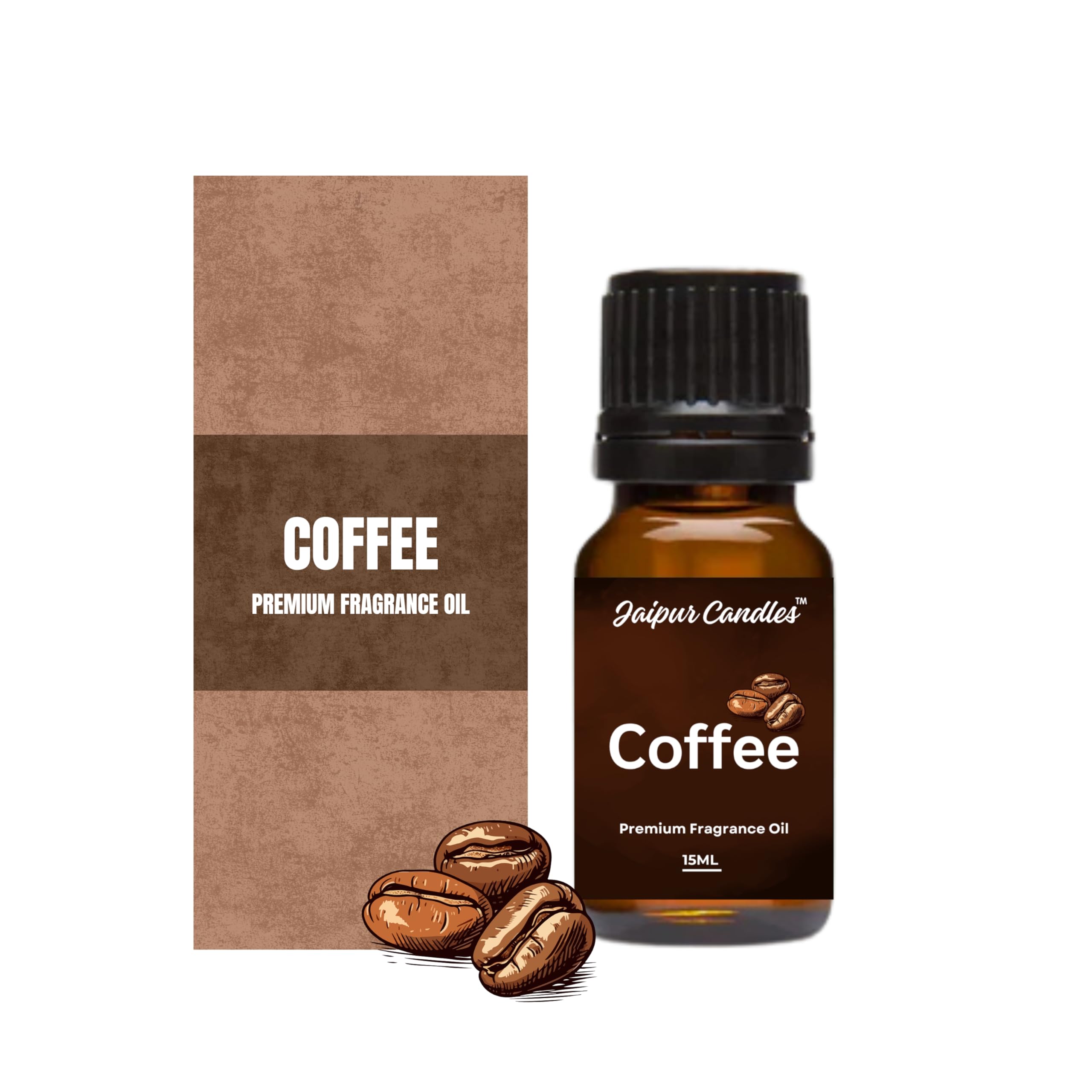 Jaipur Candles Premium Coffee Fragrance Oil - 15ml Aromatherapy Essential Oil for Home, Diffusers, Candles & Soap Making | Relaxing Scent for Stress Relief & Mood Enhancement | Perfect for Spa, Yoga & Meditation Spaces