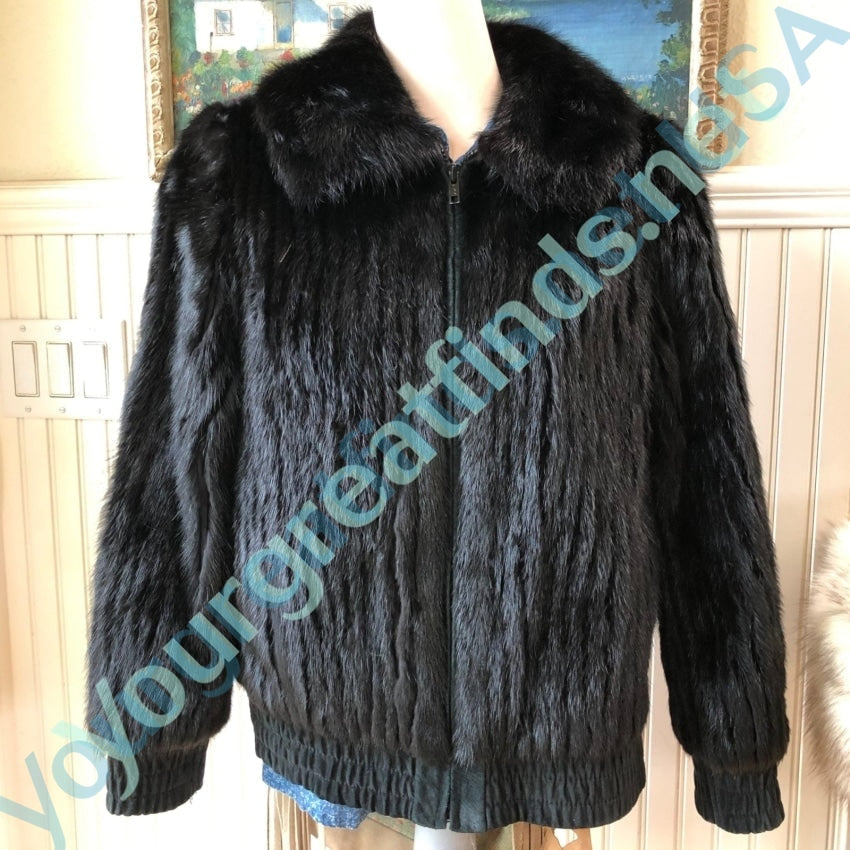 Vintage Black Mink & Suede Leather Jacket for Women - Classic Winter Coat with Faux Fur Collar - Perfect for Casual Outings, Date Nights & Cold Weather Fashion