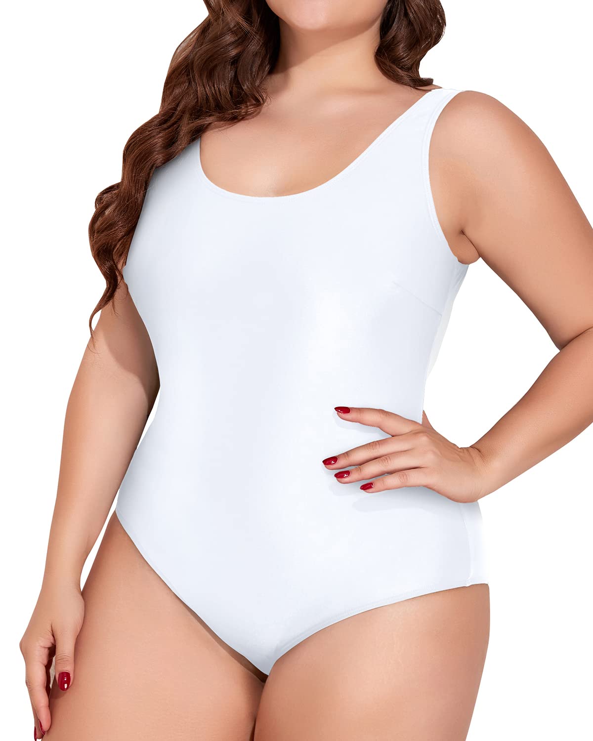 Holipick Plus Size One Piece Swimsuits for Women - Tummy Control Bathing Suits, Sporty Swimwear for Beach, Pool & Vacation | High Waisted Swimdress with Built-in Shorts