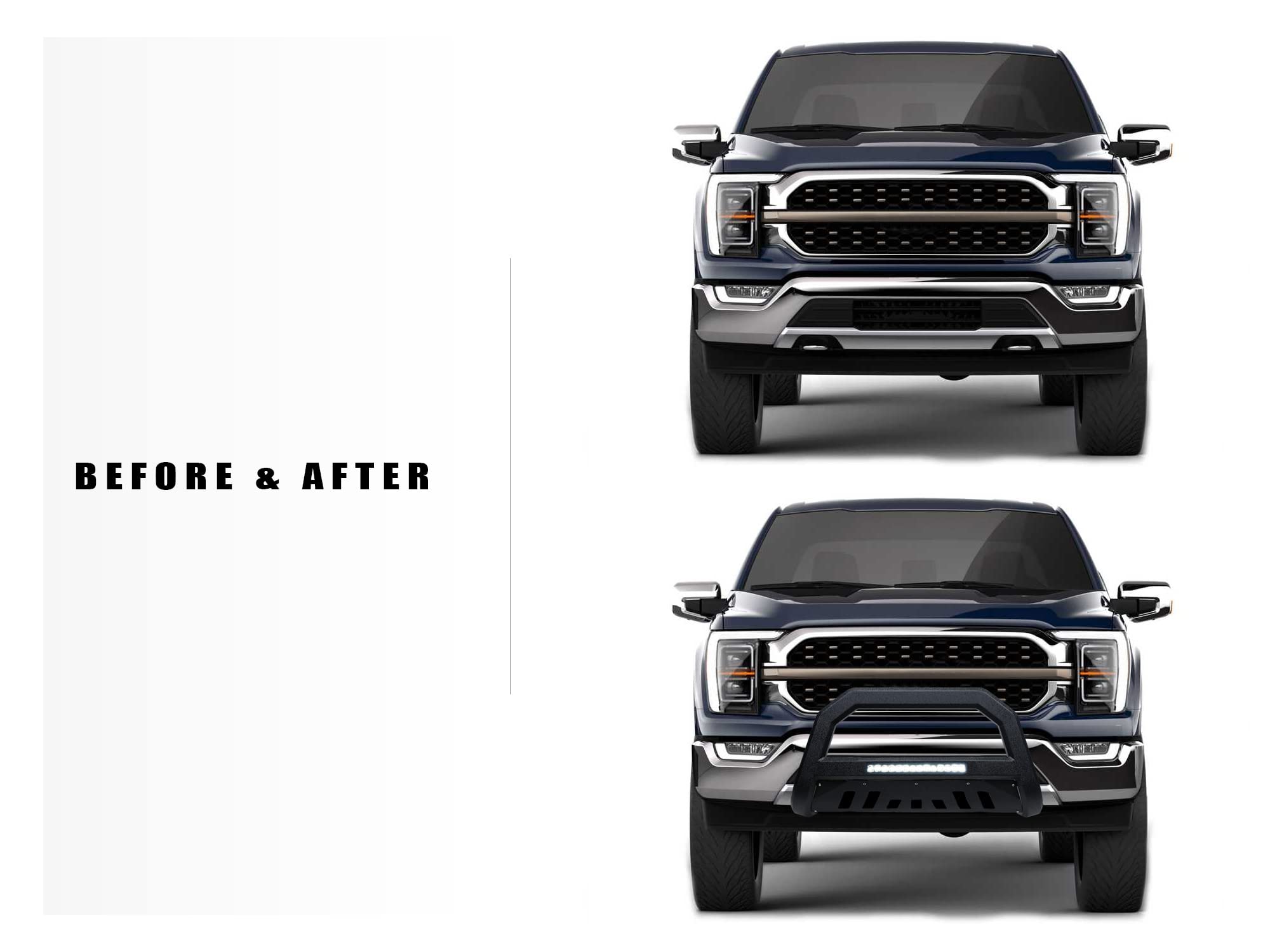 Armordillo 7180871 AR Series Aluminum Bull Bar Bumper Guard with LED Light - Textured Black for 1998-2012 Ford Ranger | Off-Road Protection & Style Upgrade for Truck Enthusiasts