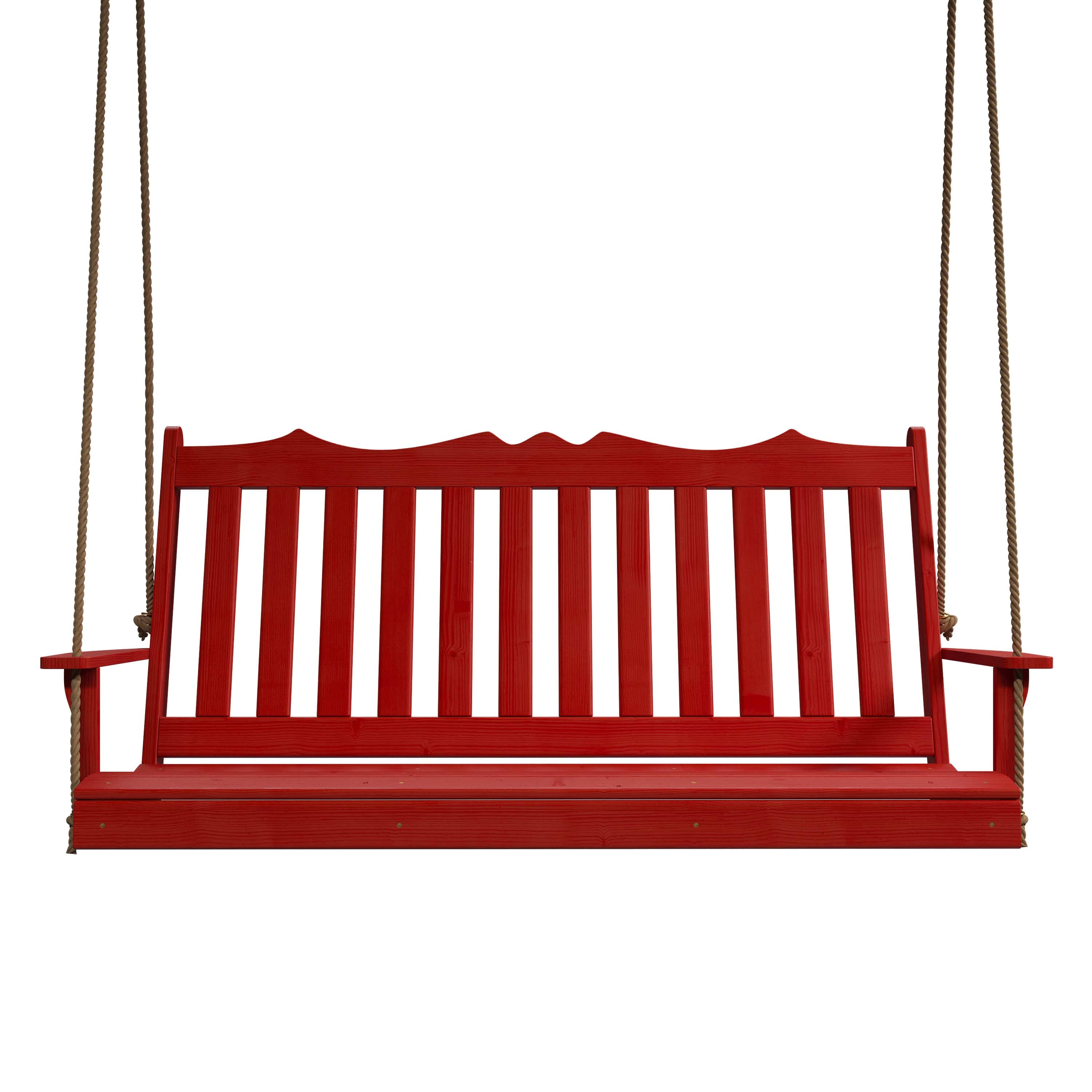 Keystone Amish Co. 6 Foot York Porch Swing in Red - Outdoor Patio Furniture for Relaxing on Your Deck, Garden, or Backyard