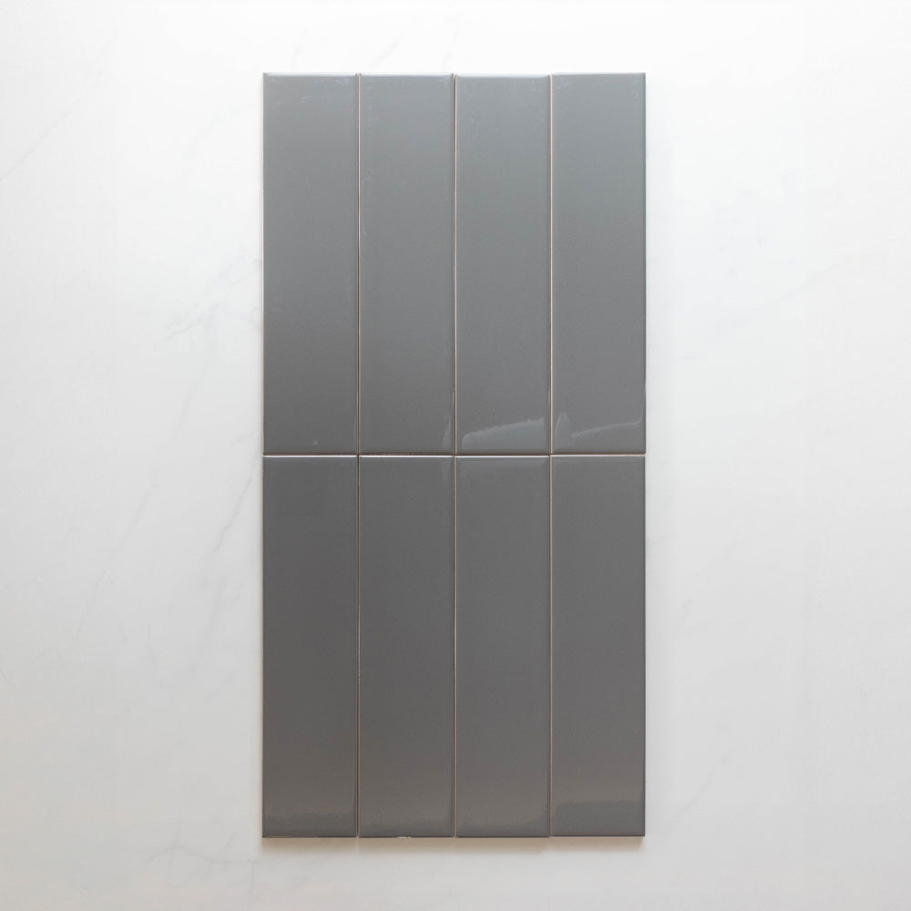 Premium Cascade Dark Grey 75x300mm Glossy Unrectified Subway Tile - Perfect for Kitchen Backsplash, Bathroom Walls & Modern Interior Design