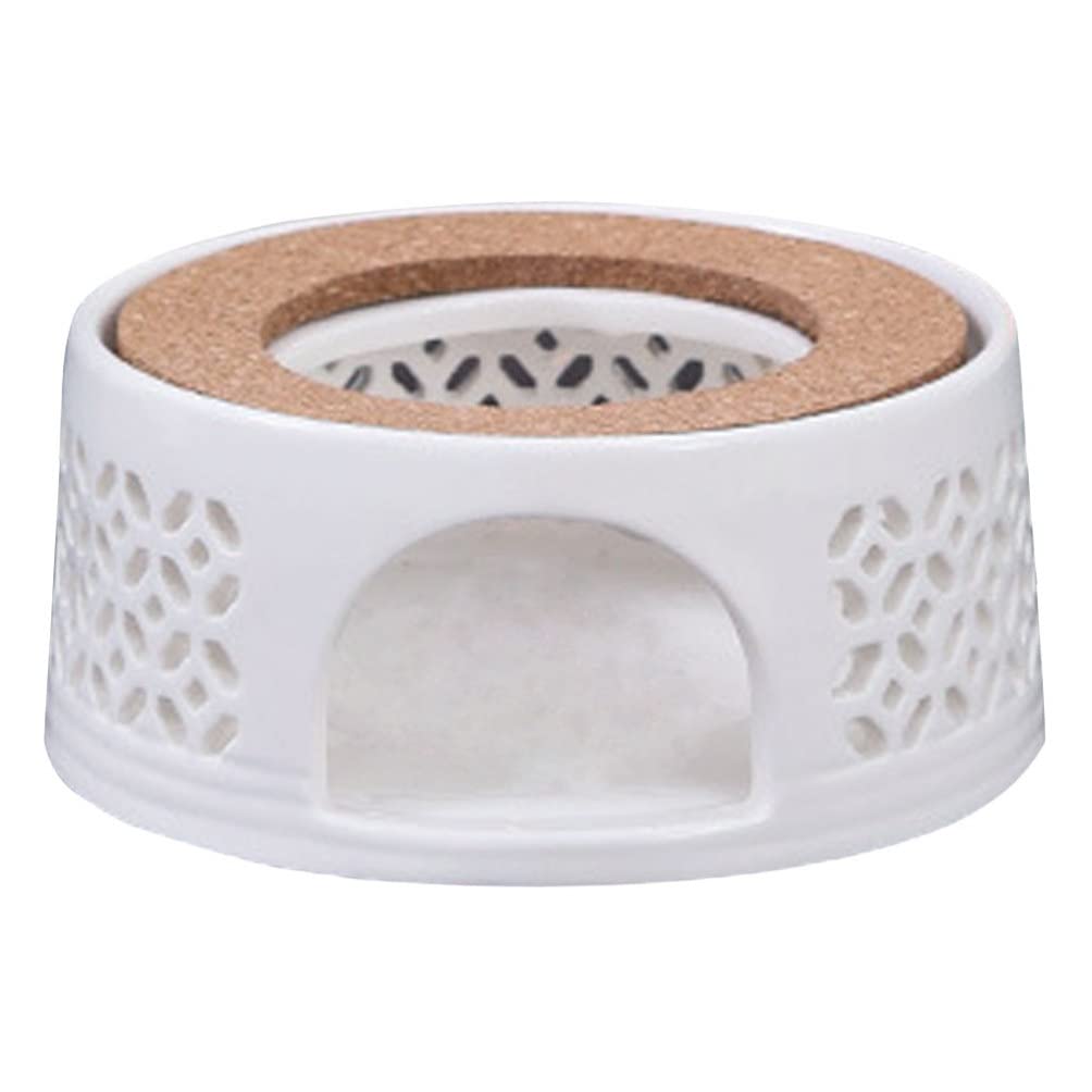 Premium Ceramic Teapot Warmer with Cork Cushion - Safe Heating for Glass & Ceramic Teapots - Ideal for Tea, Coffee & Milk - Perfect for Home, Office & Tea Parties