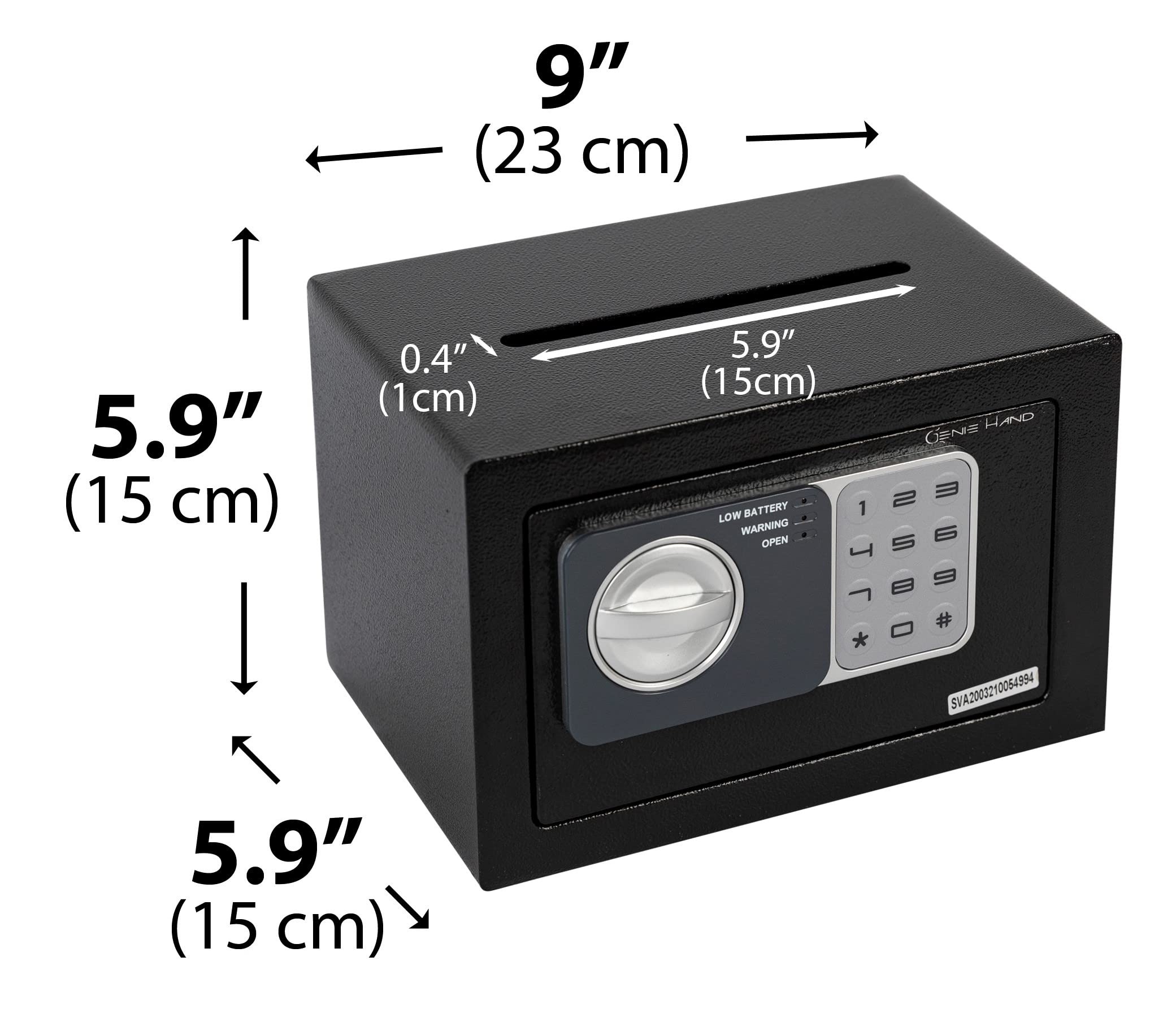 Genie Hand Time Lock Safe with Weekly/Daily Timer - B-Class Security Lock & Anti-Bounce Technology - Ideal for Home, Office, and Retail Cash Management