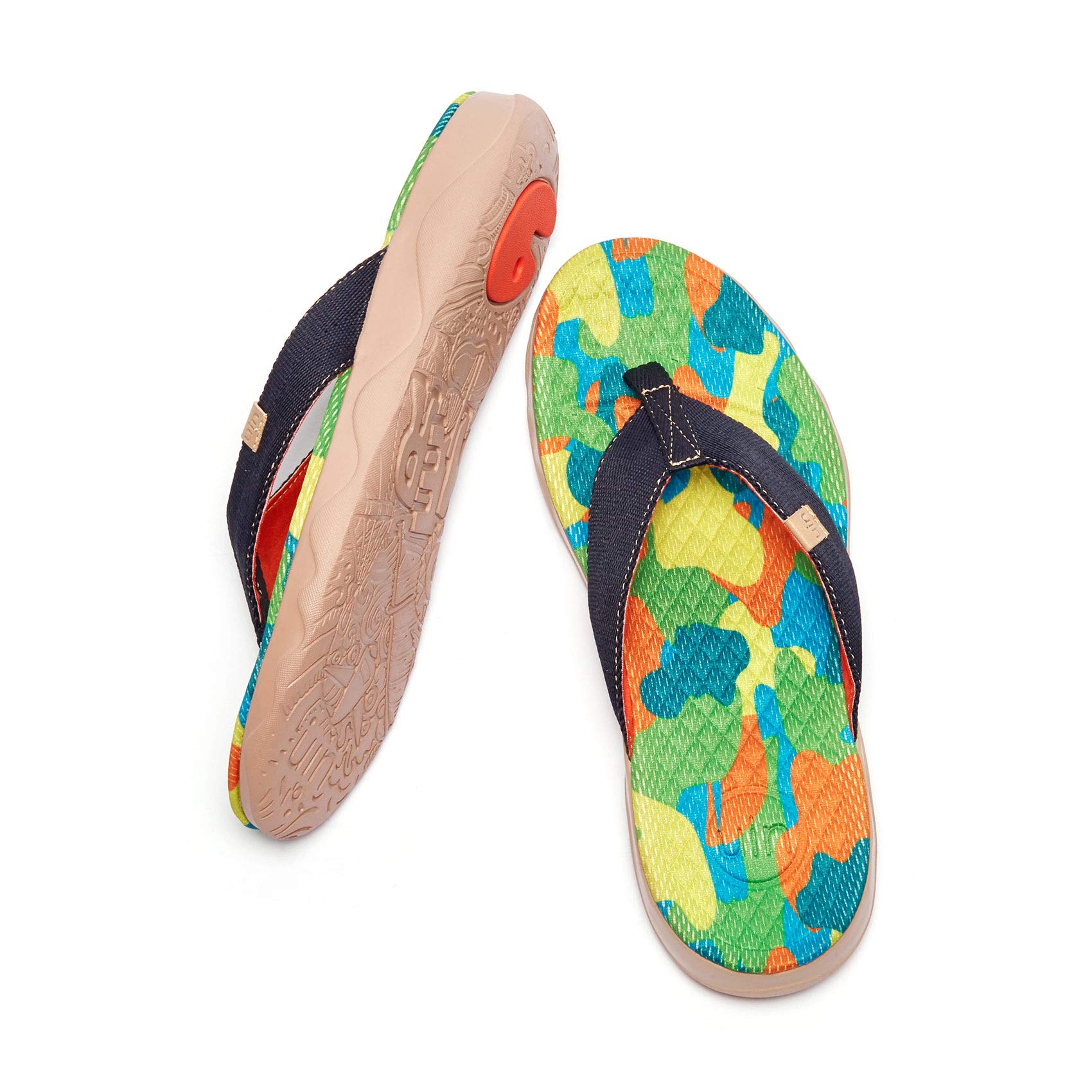 UIN Women's Flip Flops - Comfortable Non-Slip Beach Sandals with Artistic Painting Design | Perfect for Summer Travel, Poolside, and Casual Wear